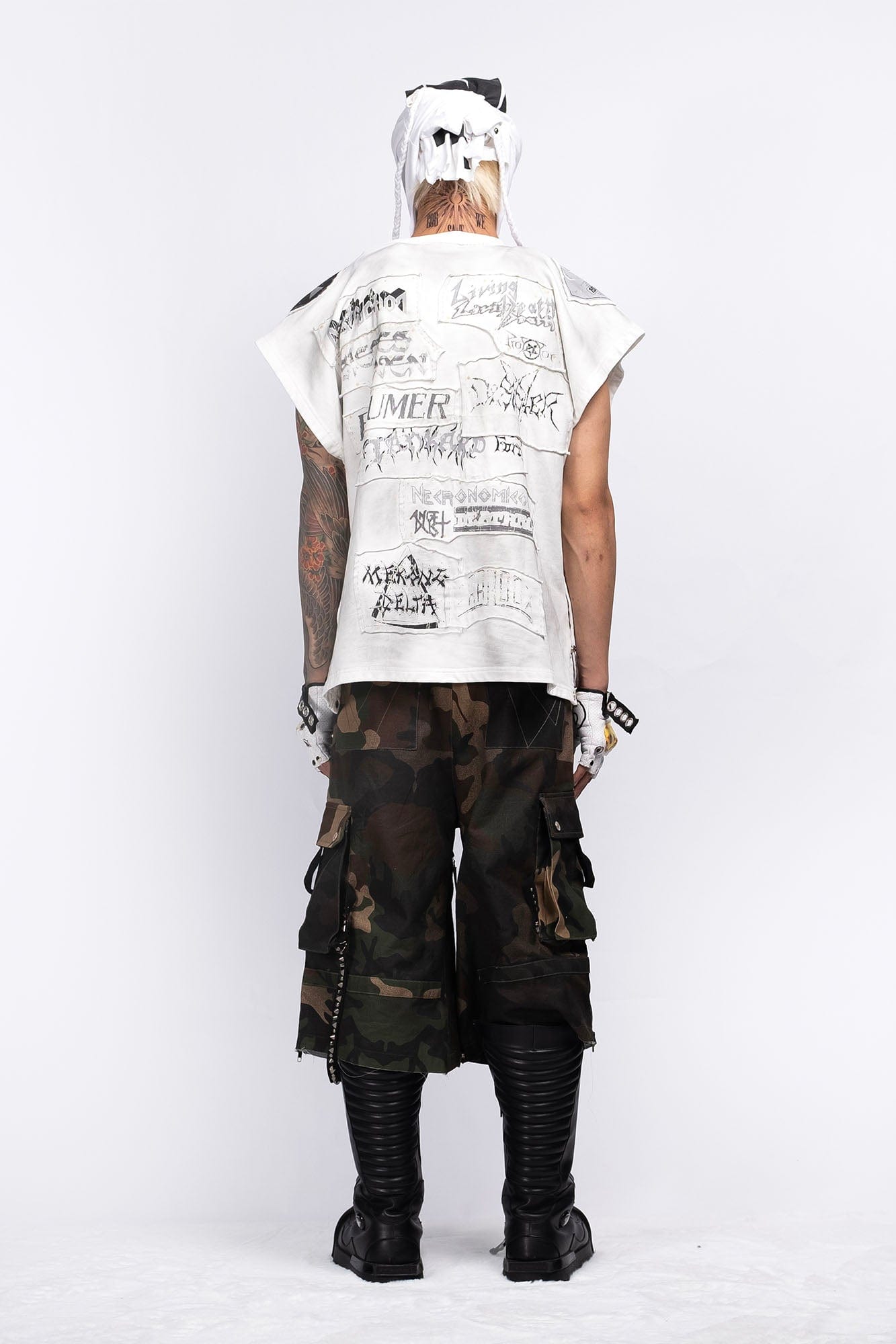 FVVO Distressed Rivet Strap Cargo Shorts Camo, premium urban and streetwear designers apparel on PROJECTISR.com, FVVO