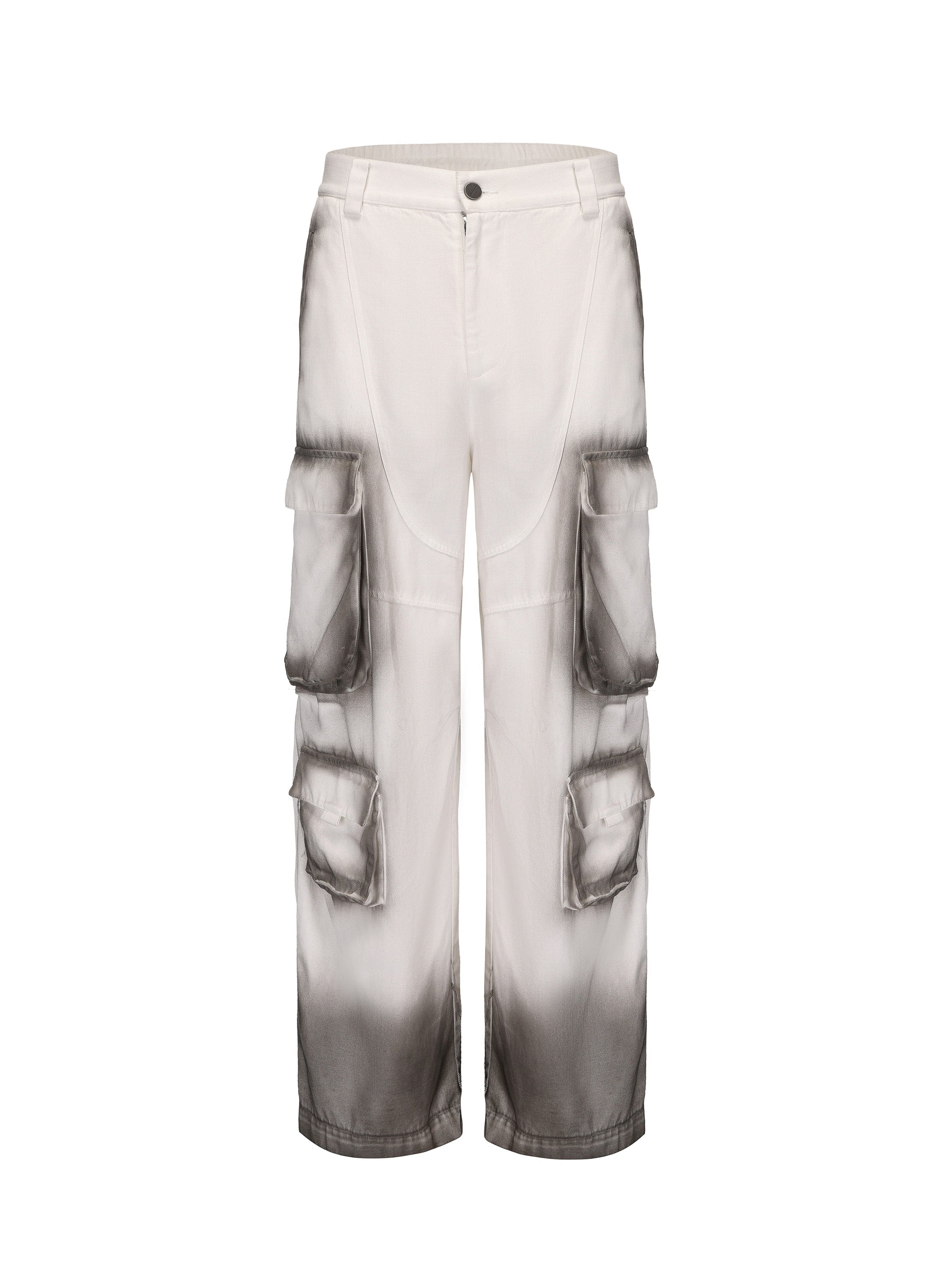 VANN VALRENCE Faded Spray-Dyed Multi-Pocket Cargo Pants, premium urban and streetwear designers apparel on PROJECTISR.com, VANN VALRENCE
