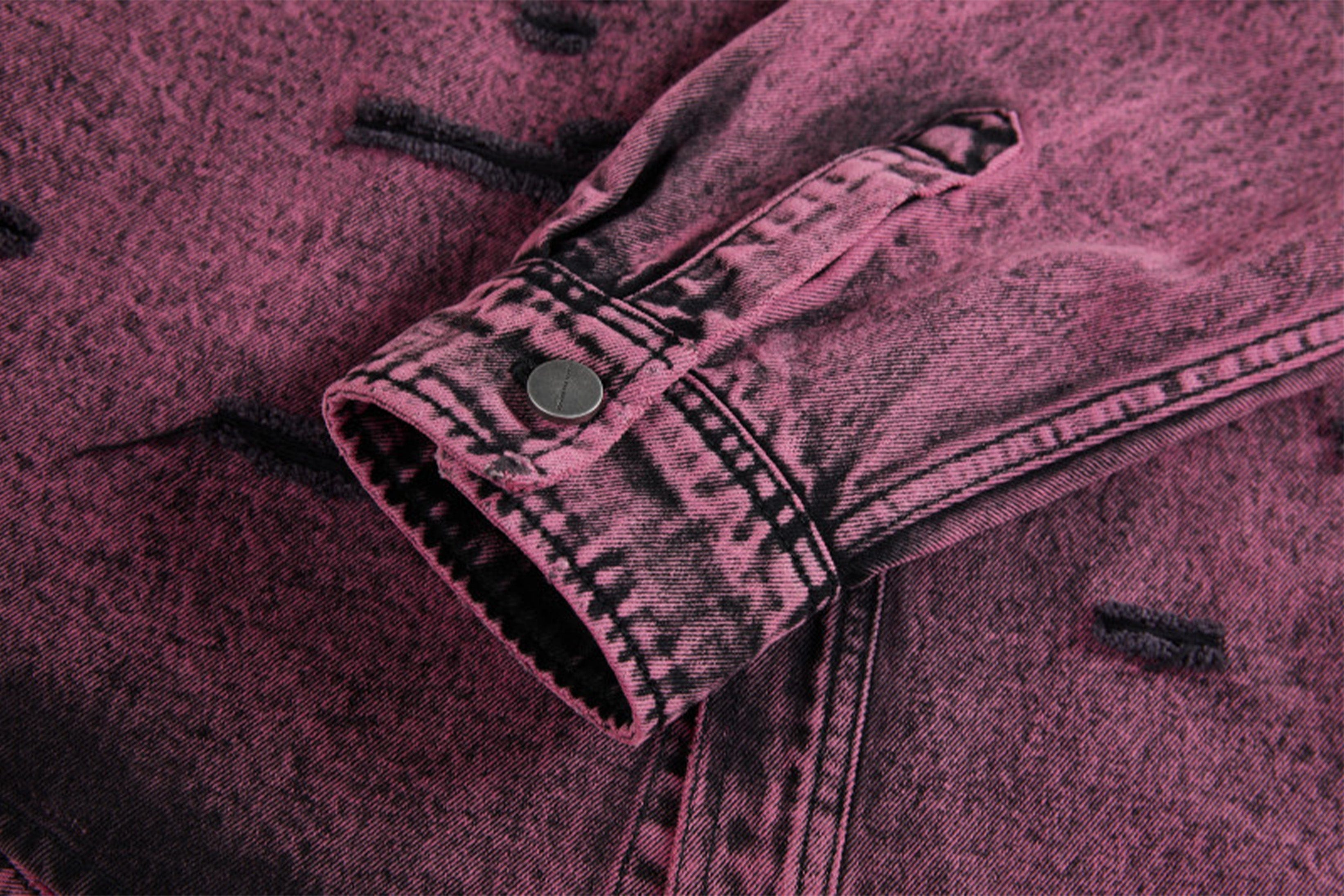 VANN VALRENCE Distressed Frayed Denim Shirt Jacket, premium urban and streetwear designers apparel on PROJECTISR.com, VANN VALRENCE