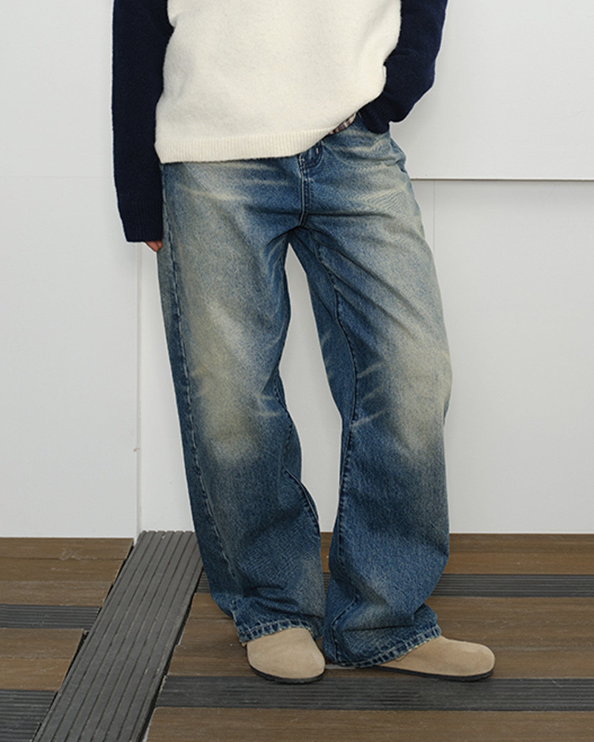 KREATE Classic Washed Whiskered Jeans, premium urban and streetwear designers apparel on PROJECTISR.com, KREATE