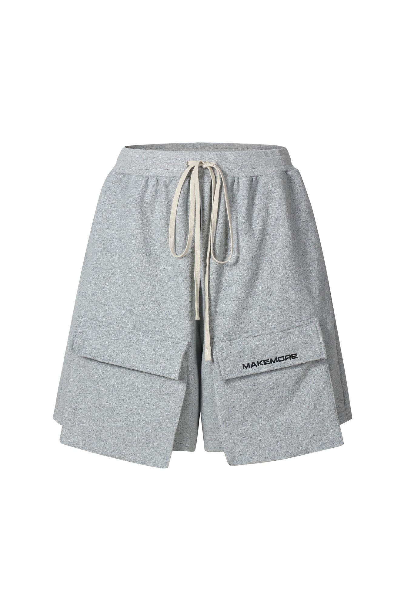 MAKEMORE Flap-Pocket Wide-Leg Drawstring Shorts, premium urban and streetwear designers apparel on PROJECTISR.com, MAKEMORE
