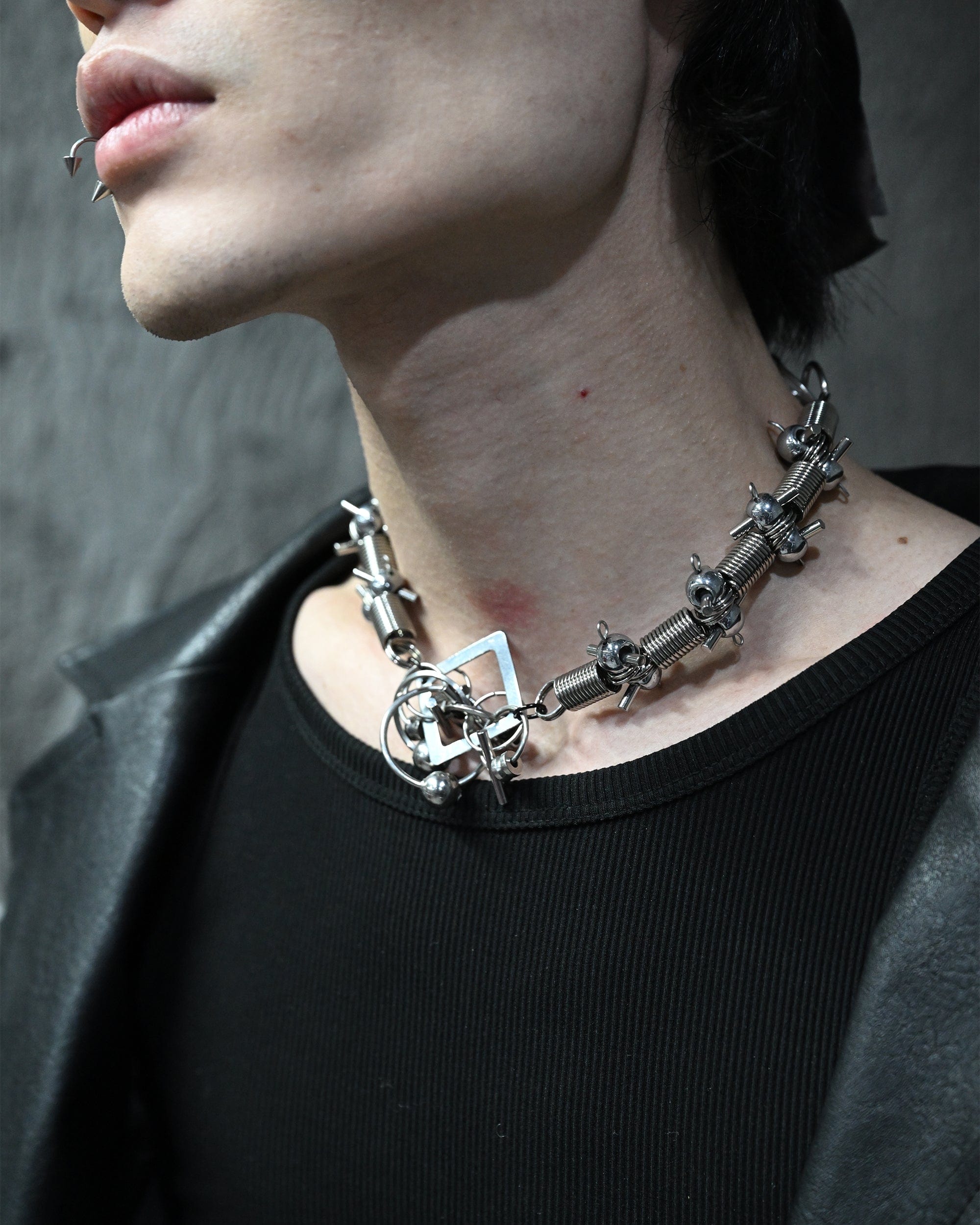ILLUSORY Ex Machina Mechanical Rivet Necklace, premium urban and streetwear designers apparel on PROJECTISR.com, ILLUSORY