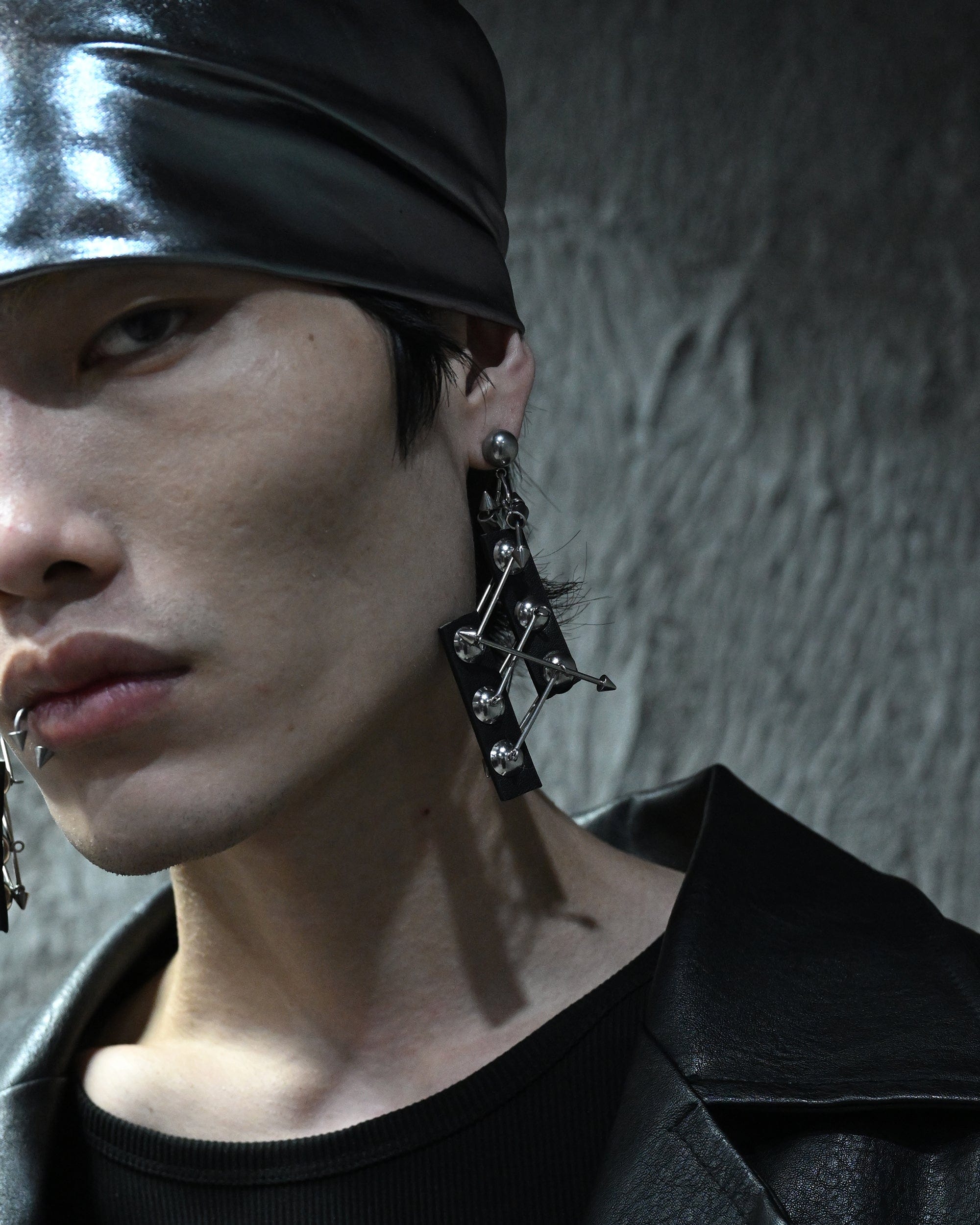 ILLUSORY Modern Hunter Metallic-Bead PU Earring/ Ear Clip, premium urban and streetwear designers apparel on PROJECTISR.com, ILLUSORY