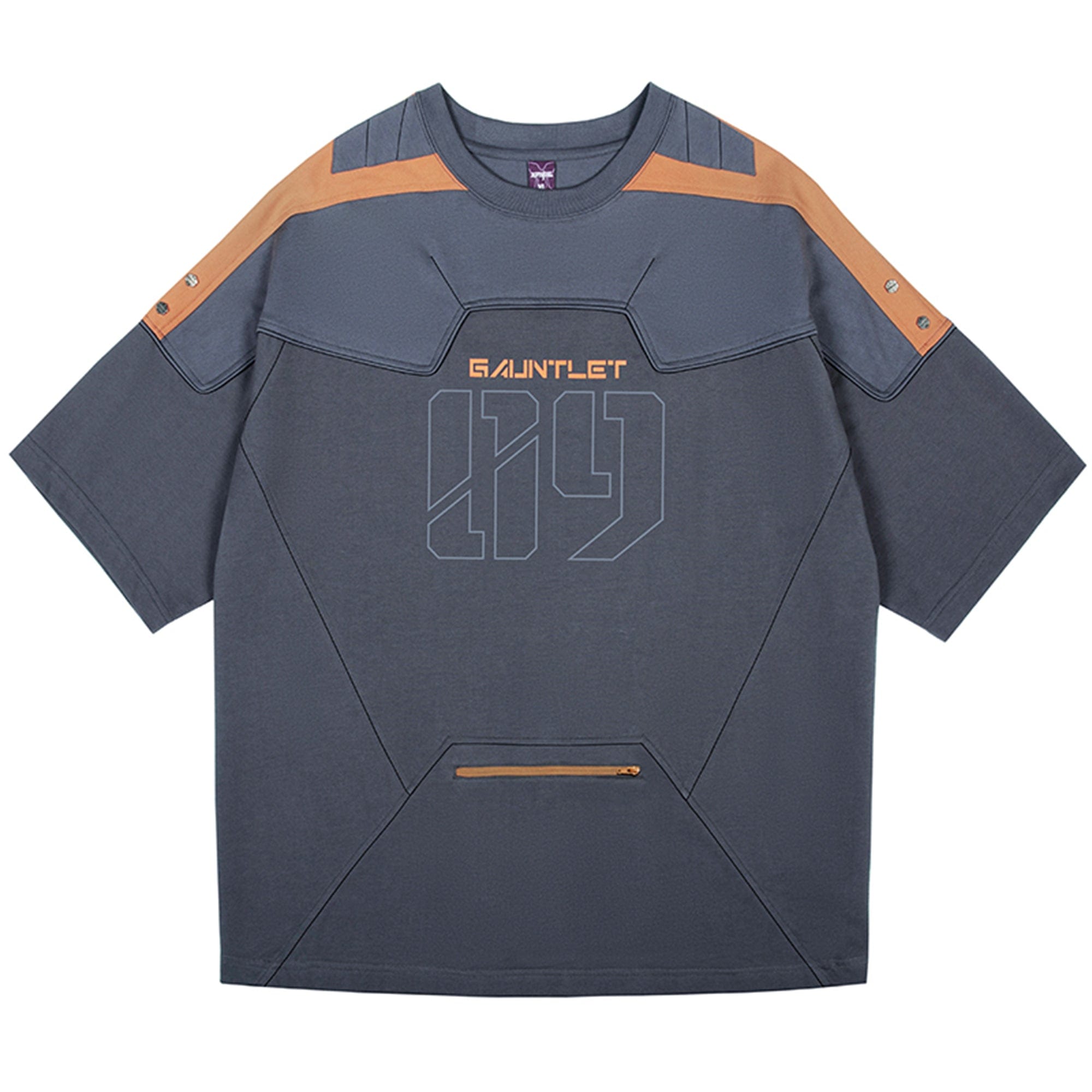 XIPHEVIL Modern Deconstructed Rivet Jersey Dark Orange, premium urban and streetwear designers apparel on PROJECTISR.com, XIPHEVIL
