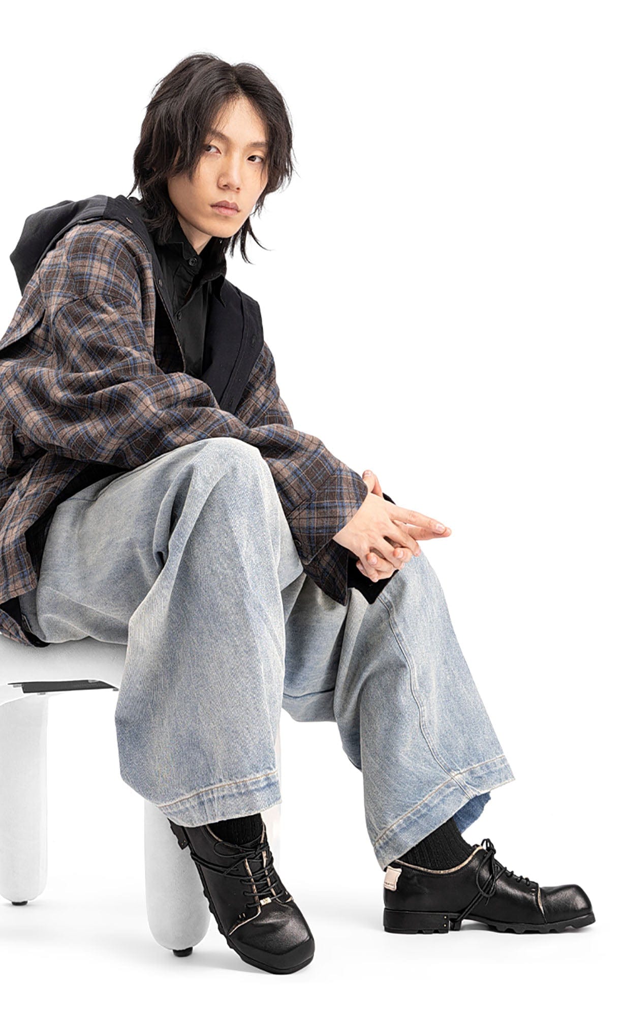 REWRITE Lace Up Square-Toe Derby Shoes, premium urban and streetwear designers apparel on PROJECTISR.com, REWRITE