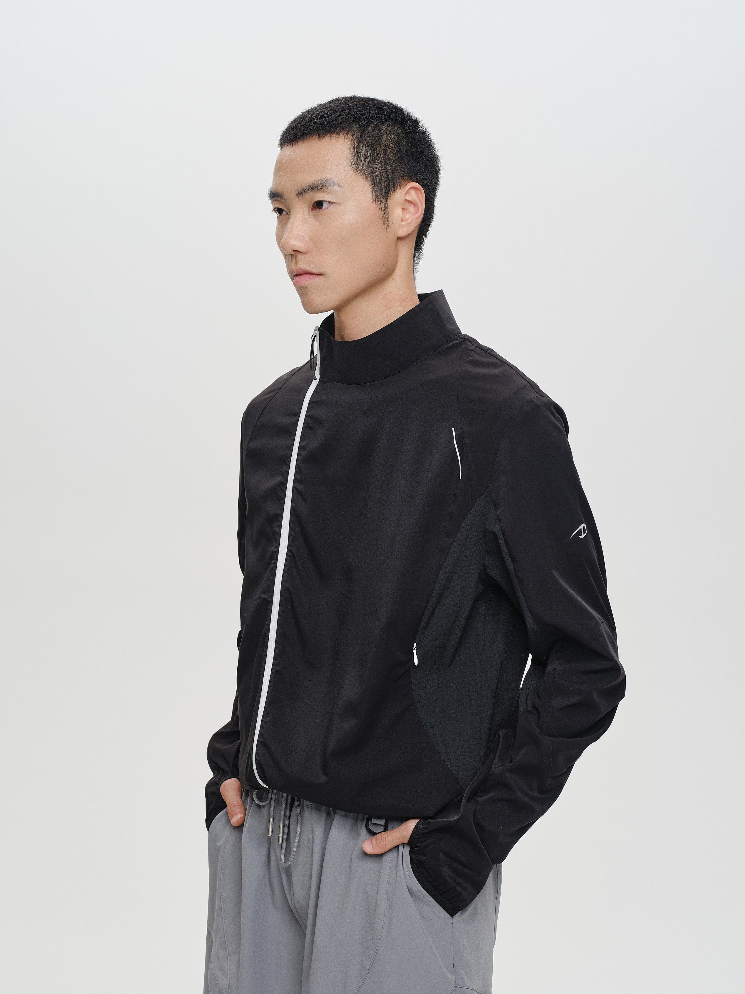 CATSSTAC Asym Zip Stand-Collar Quick-Dry UV Protection Jacket, premium urban and streetwear designers apparel on PROJECTISR.com, CATSSTAC