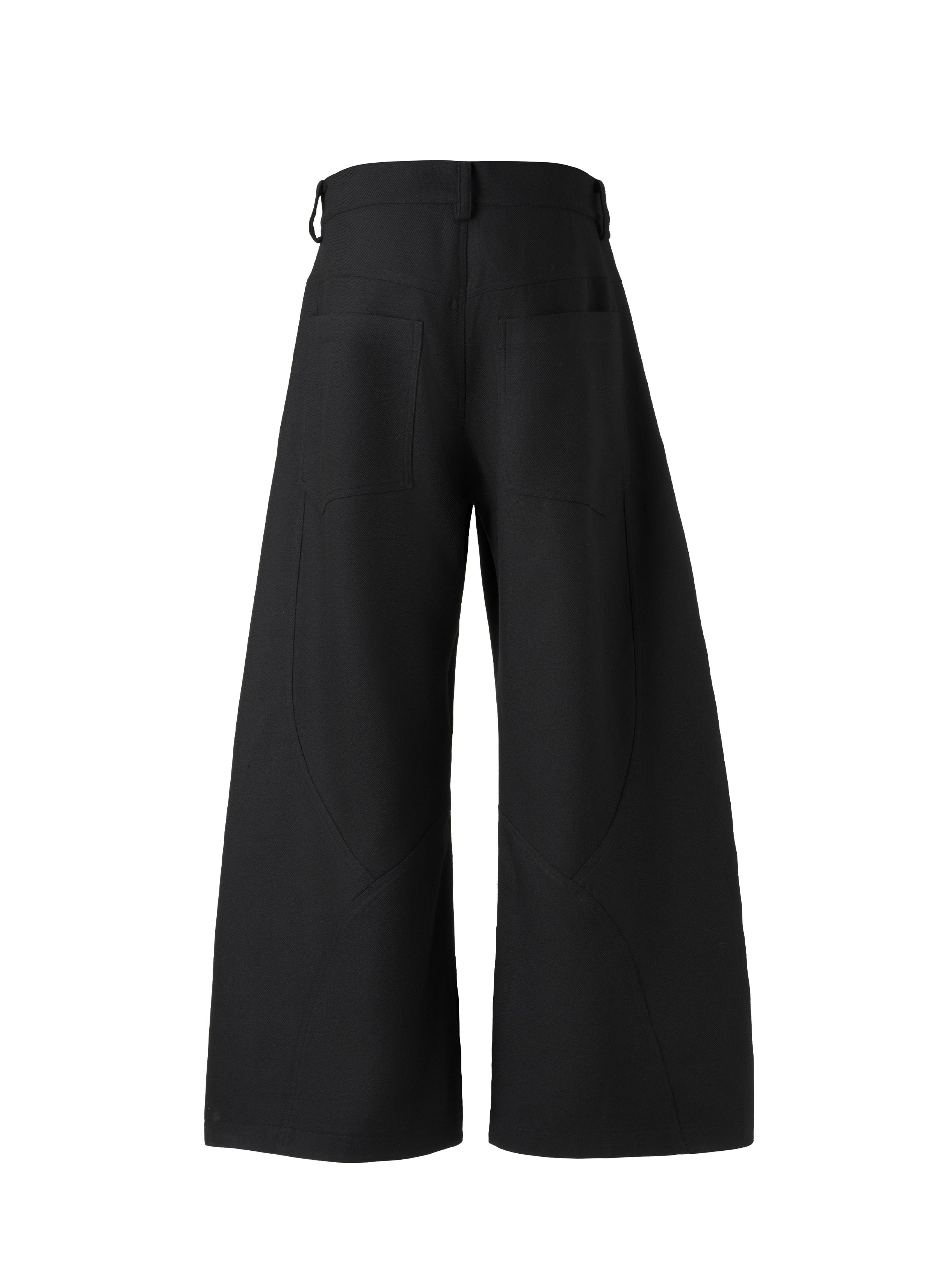 CATSSTAC Curved Draped Wide-Leg Trousers, premium urban and streetwear designers apparel on PROJECTISR.com, CATSSTAC