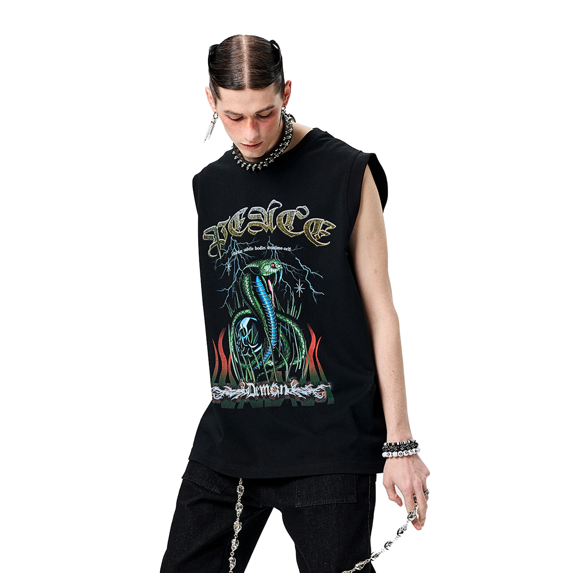 ERISSTOFF Sepultura Cobra Graphic Oversized Tank Top