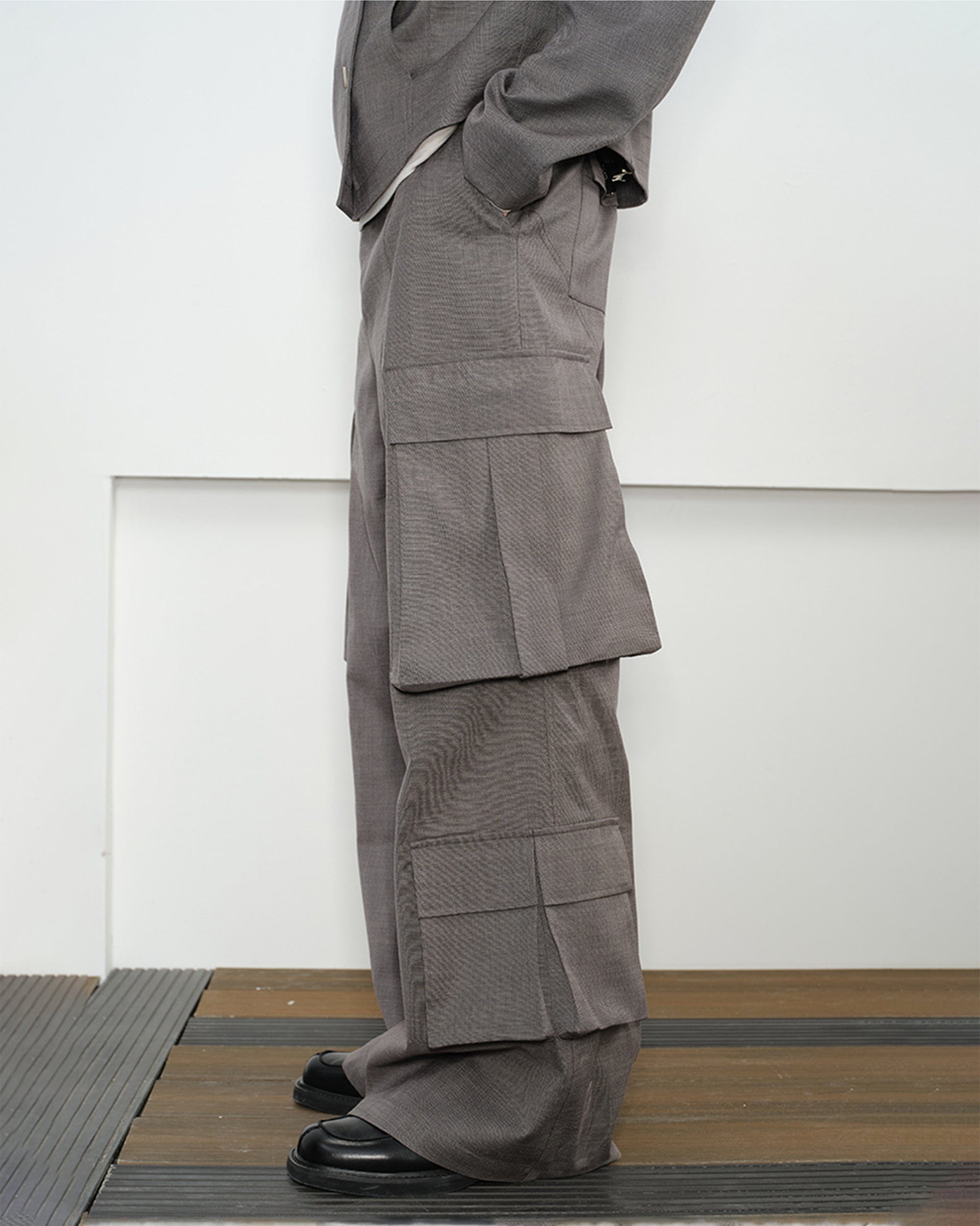 KREATE Multi-Pocket Wide-Leg Cargo Trousers, premium urban and streetwear designers apparel on PROJECTISR.com, KREATE