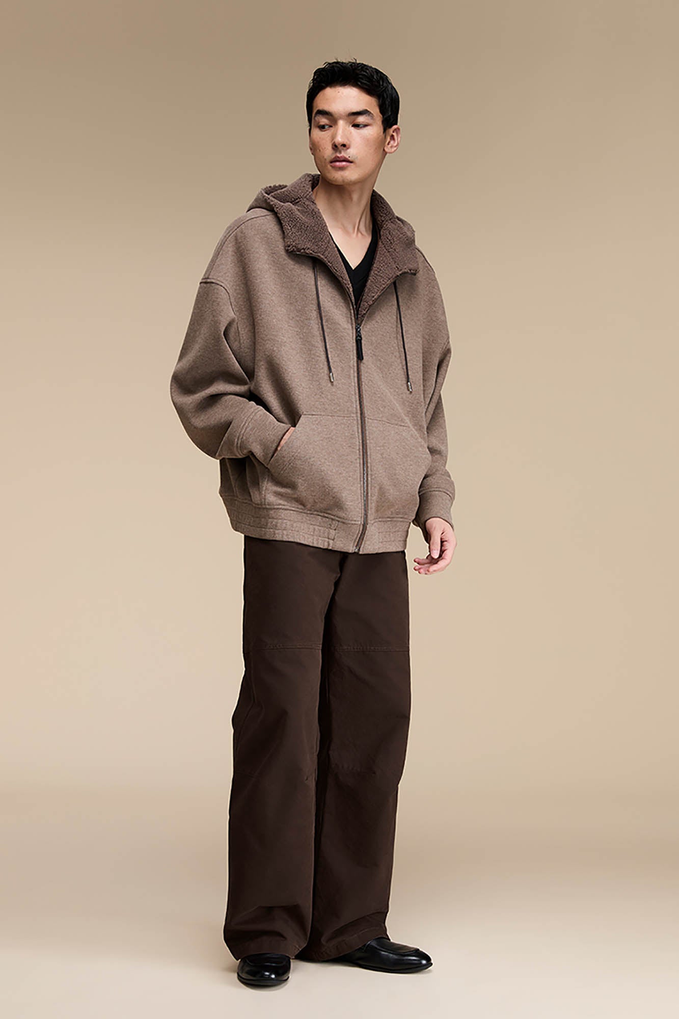 OPICLOTH Fleece-Lined Collared Hooded Jacket, premium urban and streetwear designers apparel on PROJECTISR.com, OPICLOTH