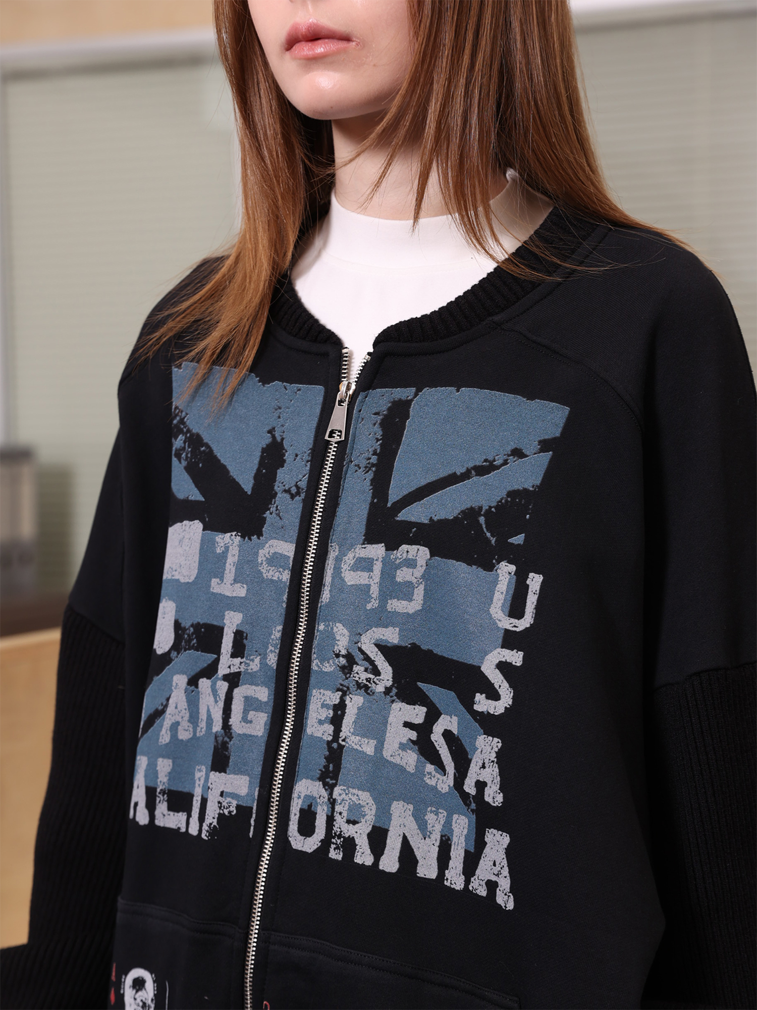 ERROR CODE ROBOT Union Jack Graphic Oversized Jacket