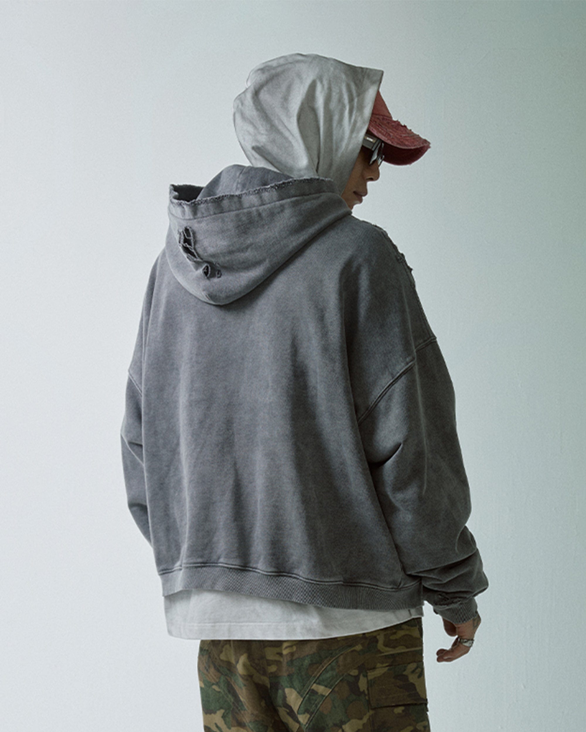 F2CE Essential Oversized Distressed Hoodie, premium urban and streetwear designers apparel on PROJECTISR.com, F2CE