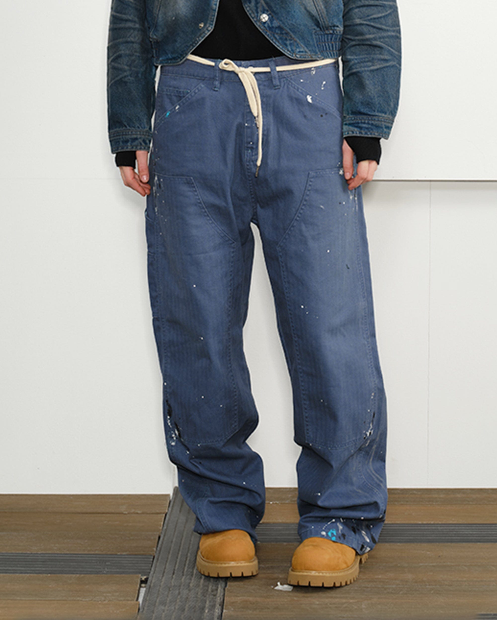 KREATE Paint-Splattered Double-Knee Pants, premium urban and streetwear designers apparel on PROJECTISR.com, KREATE