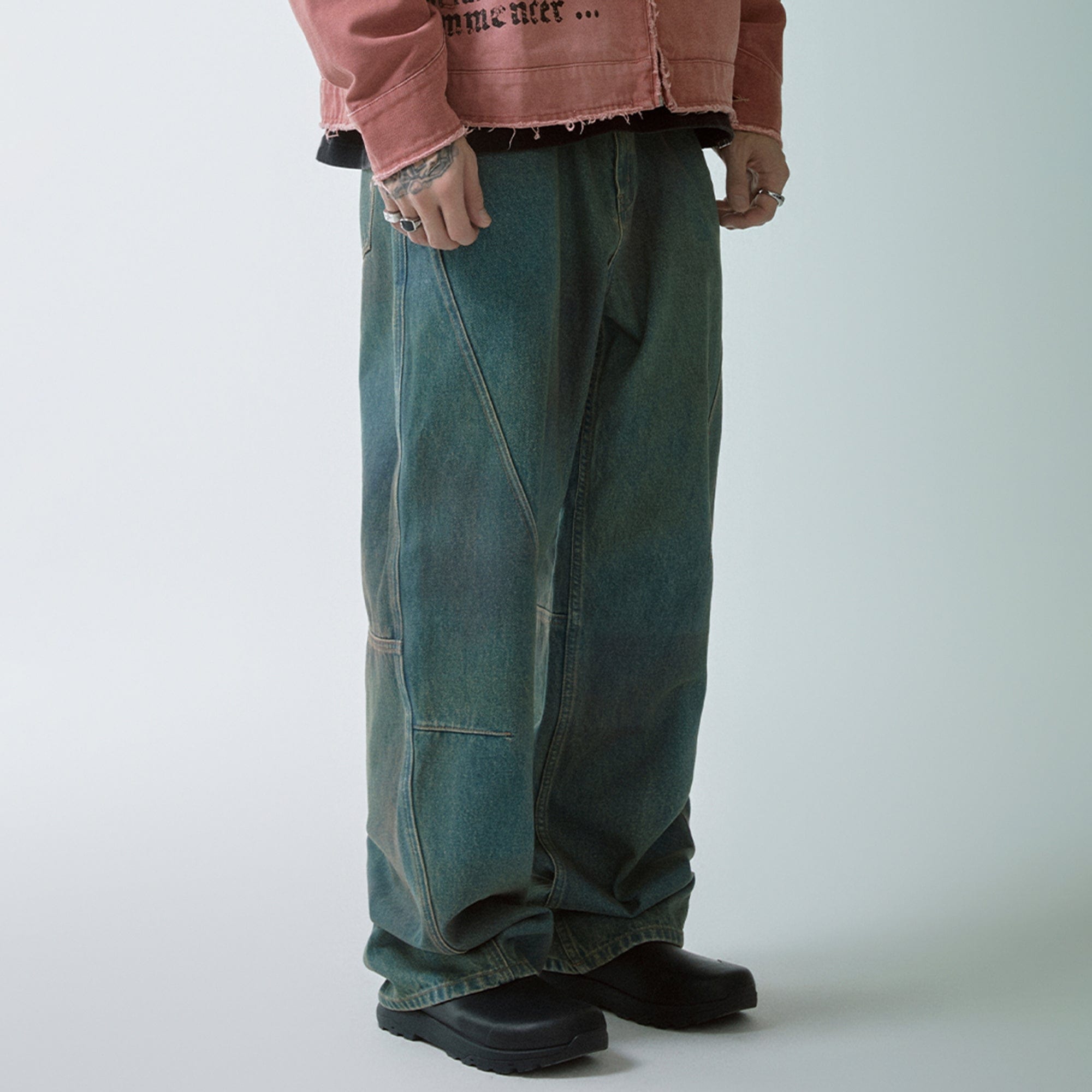 F2CE Deconstructed Washed Pants, premium urban and streetwear designers apparel on PROJECTISR.com, F2CE