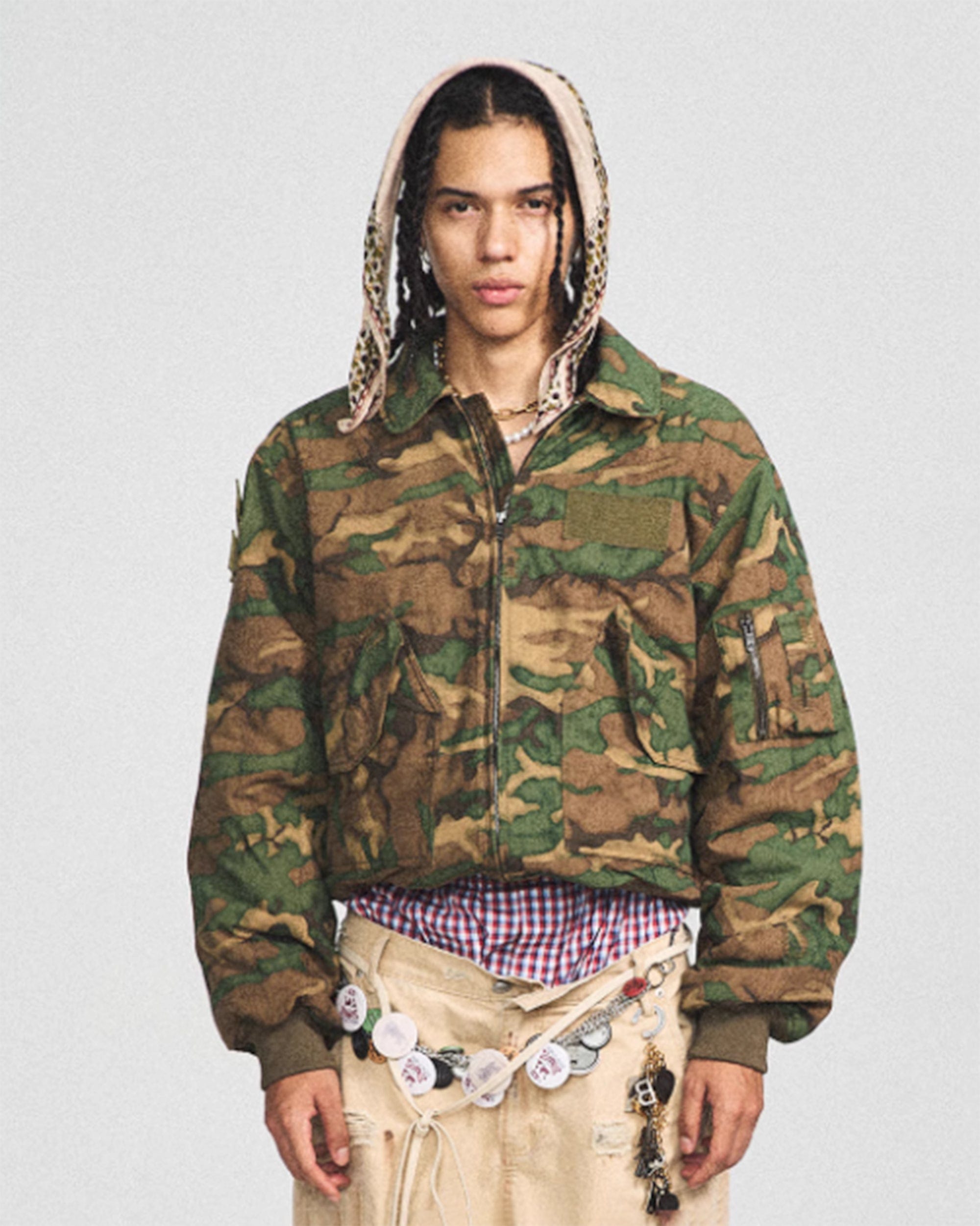 STEEPC Camo MA2 Multi-Pocket Patchwork Reversible Jacket, premium urban and streetwear designers apparel on PROJECTISR.com, STEEPC