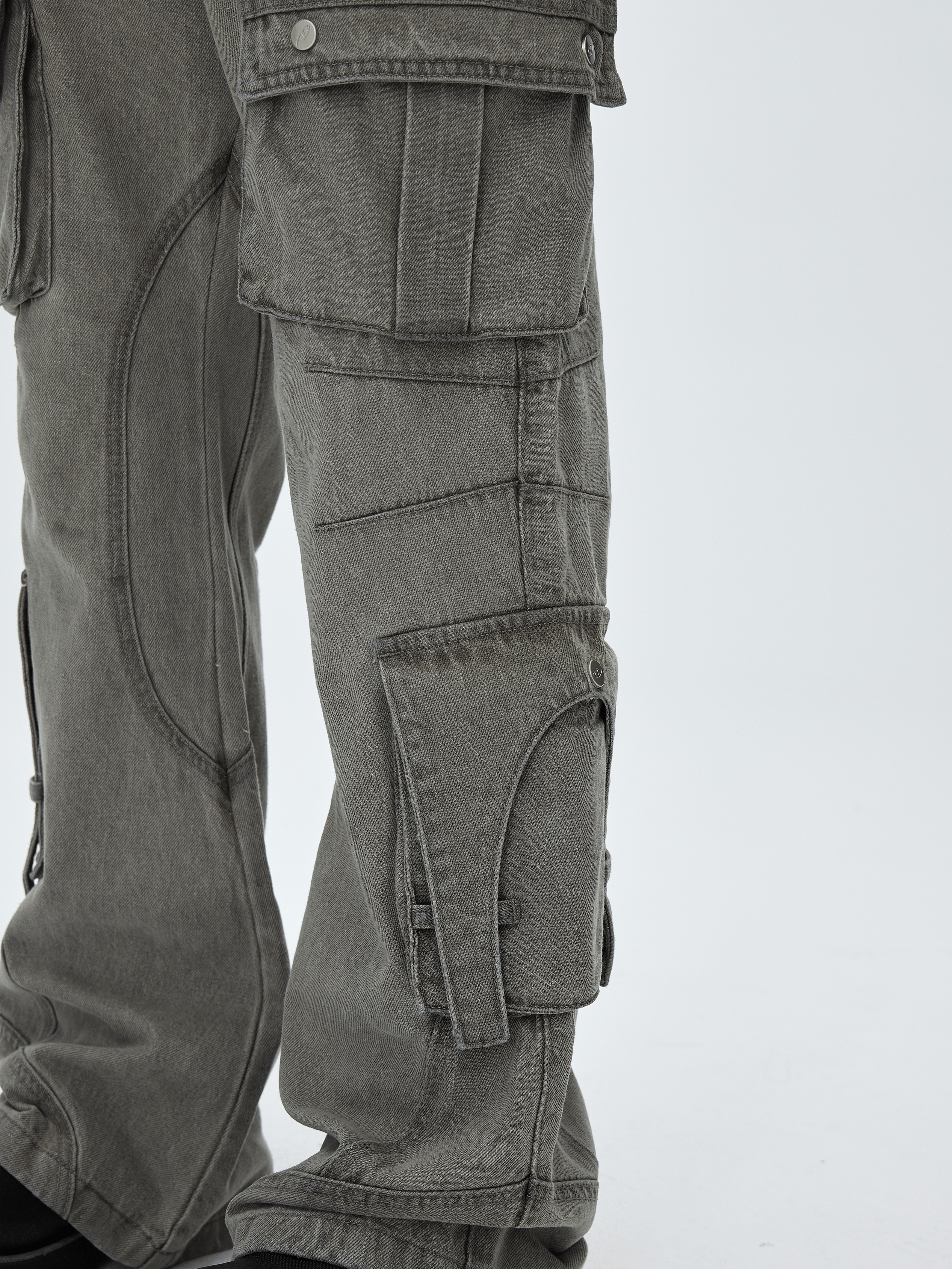 CATSSTAC Washed Multi-Pocket Utility Straight-Leg Jeans, premium urban and streetwear designers apparel on PROJECTISR.com, CATSSTAC