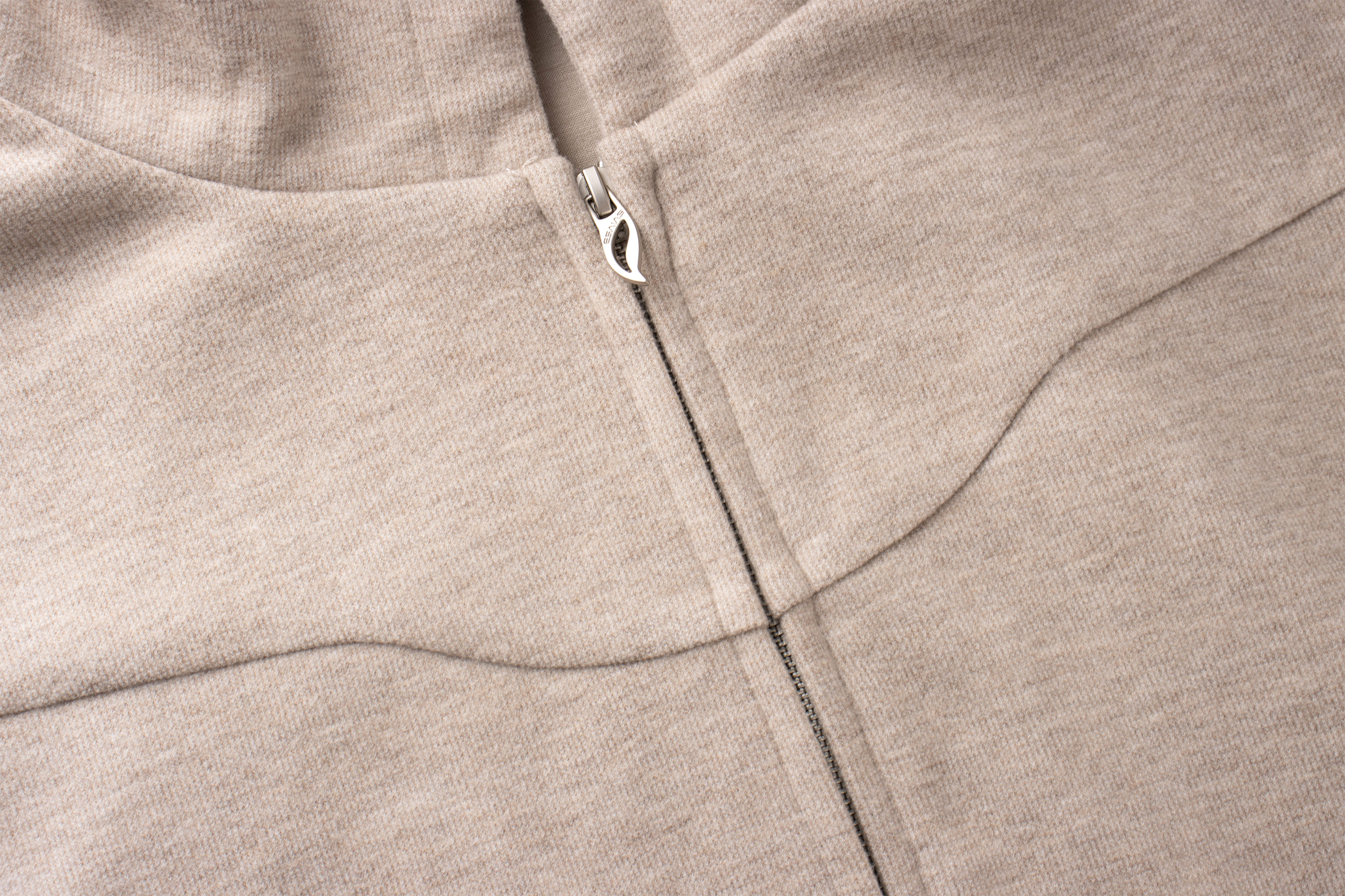 ESAIAS Wool Blend Panel Boxy Hooded Jacket