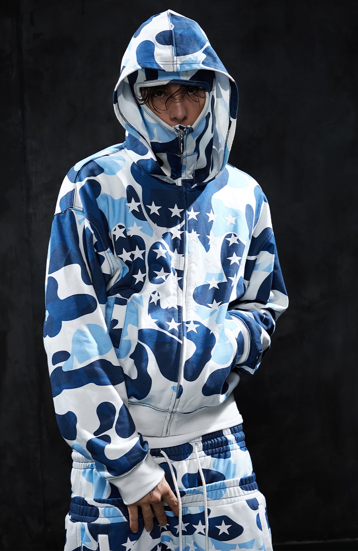 DND4DES Camo Star Full-Print Mask Hoodie