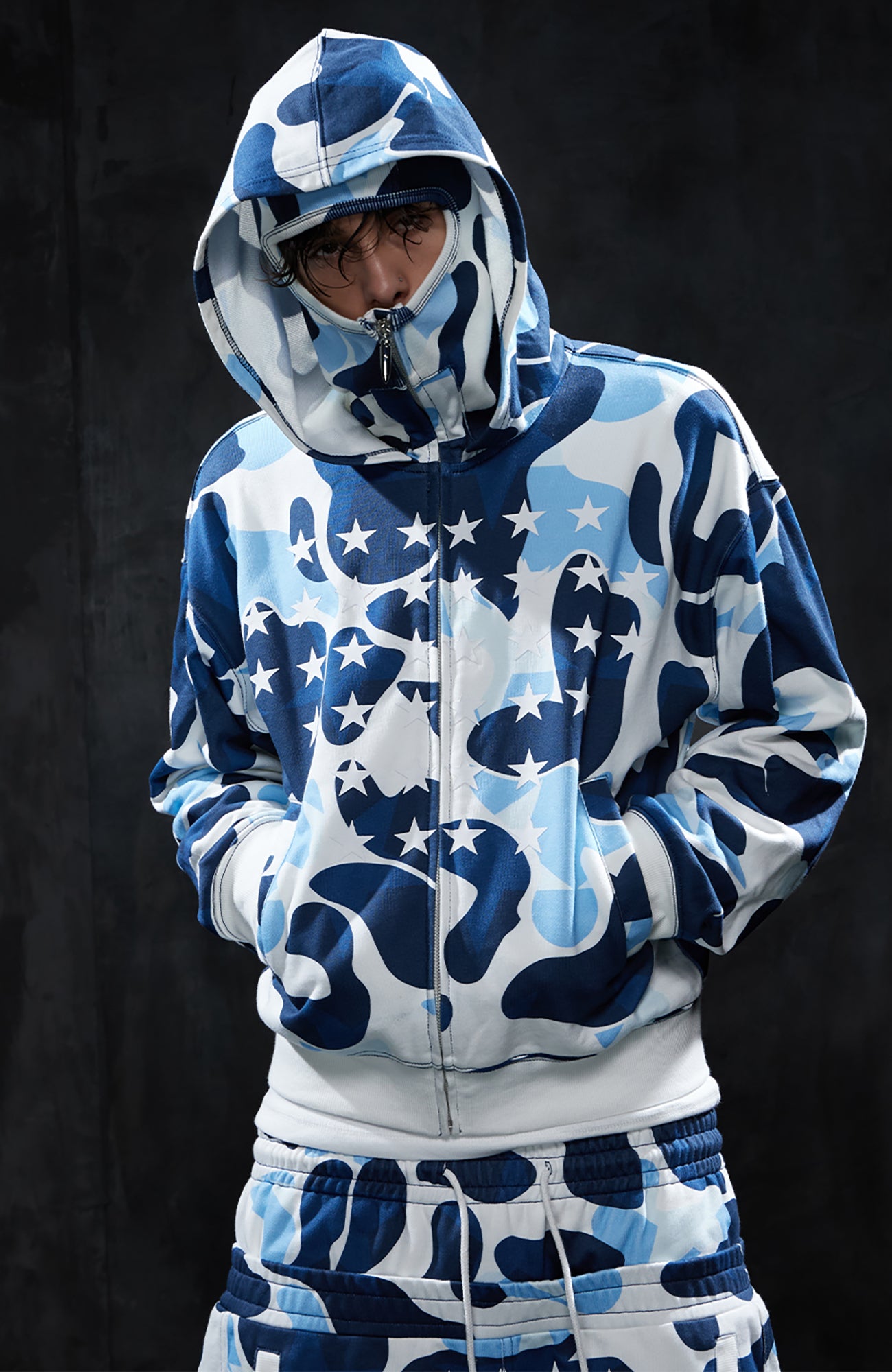 DND4DES Camo Star Full-Print Mask Hoodie