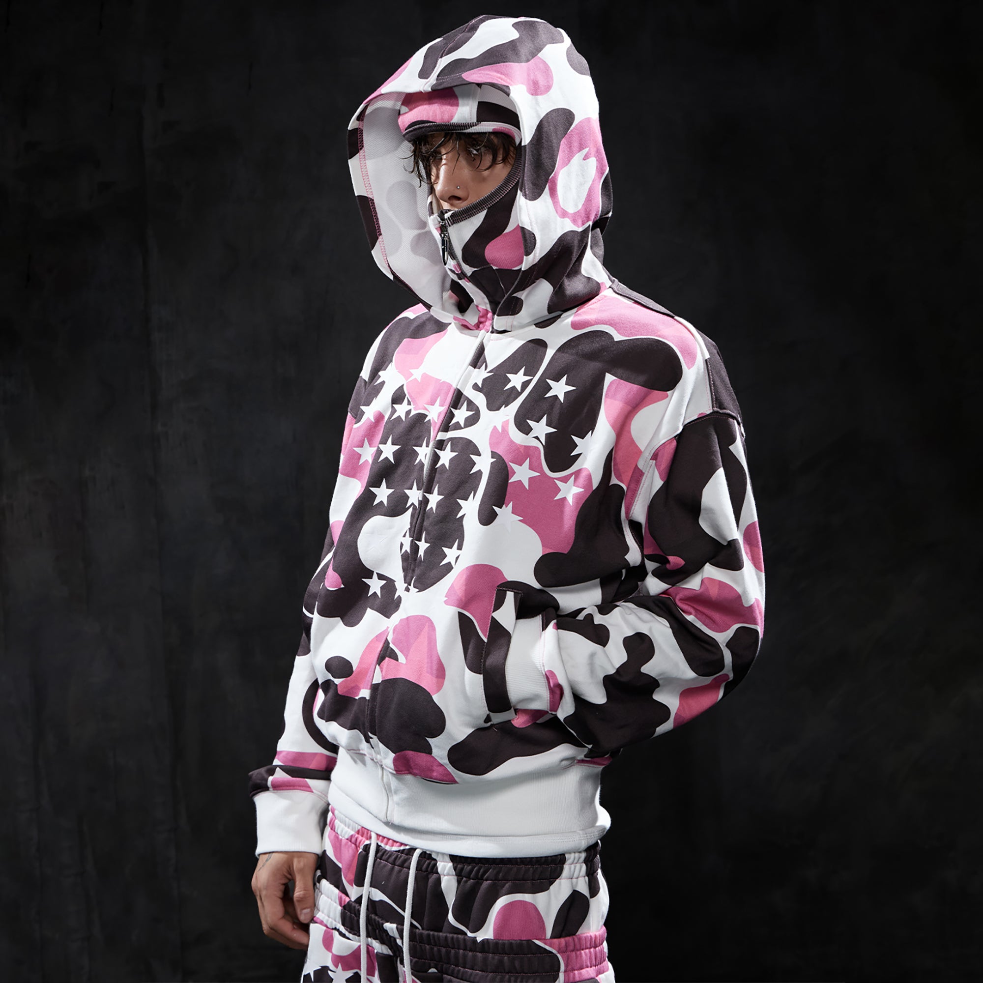 DND4DES Camo Star Full-Print Mask Hoodie