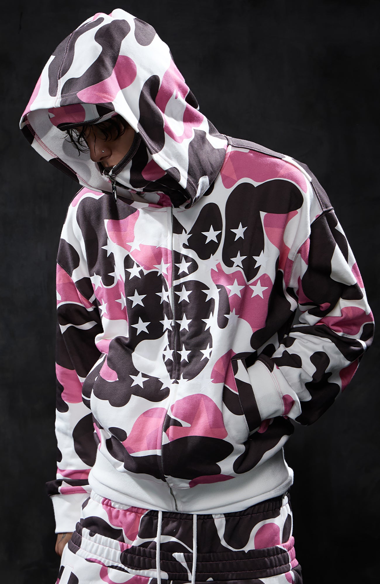 DND4DES Camo Star Full-Print Mask Hoodie