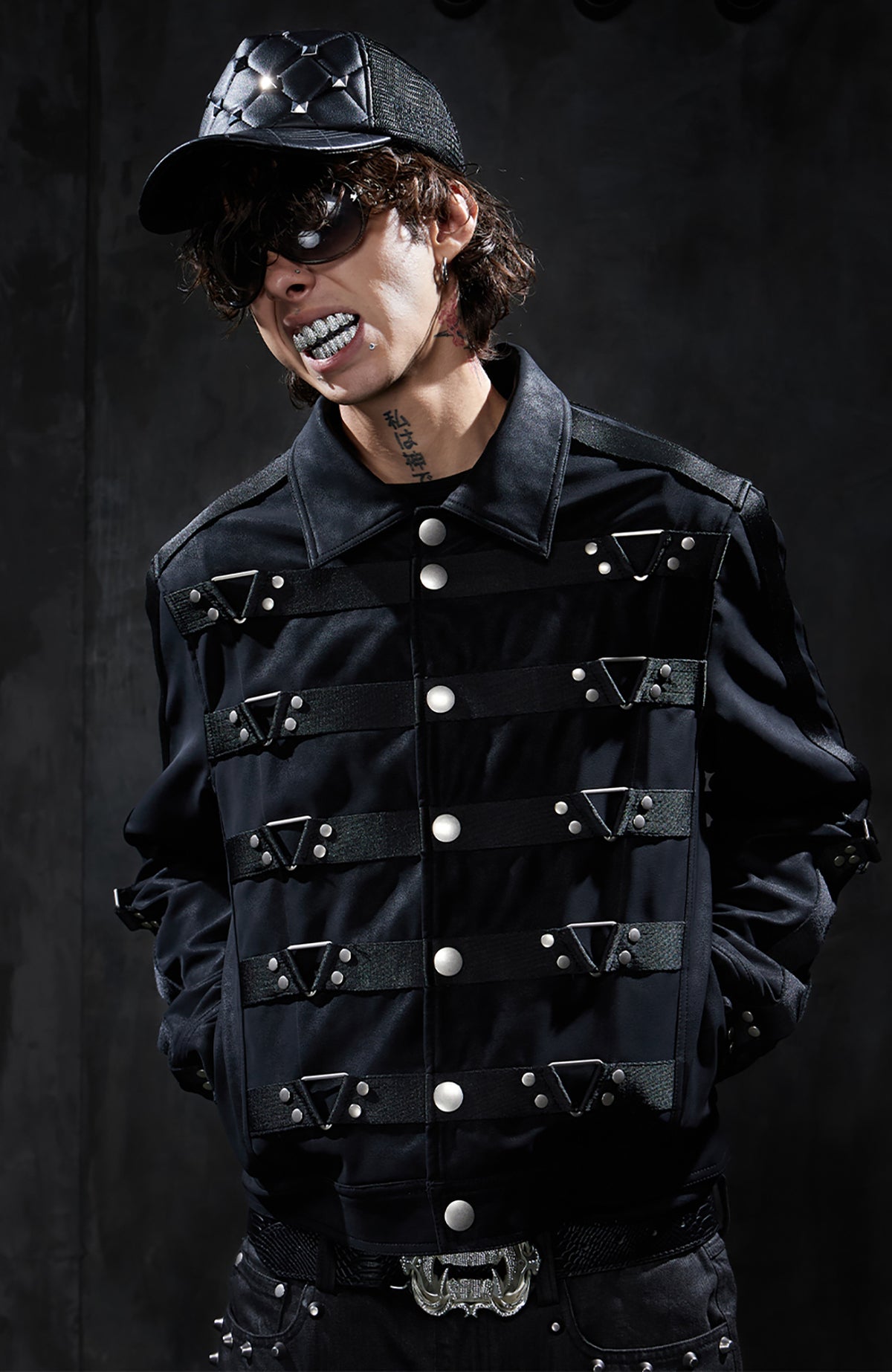 DND4DES Studded Lapel Suede Biker Jacket