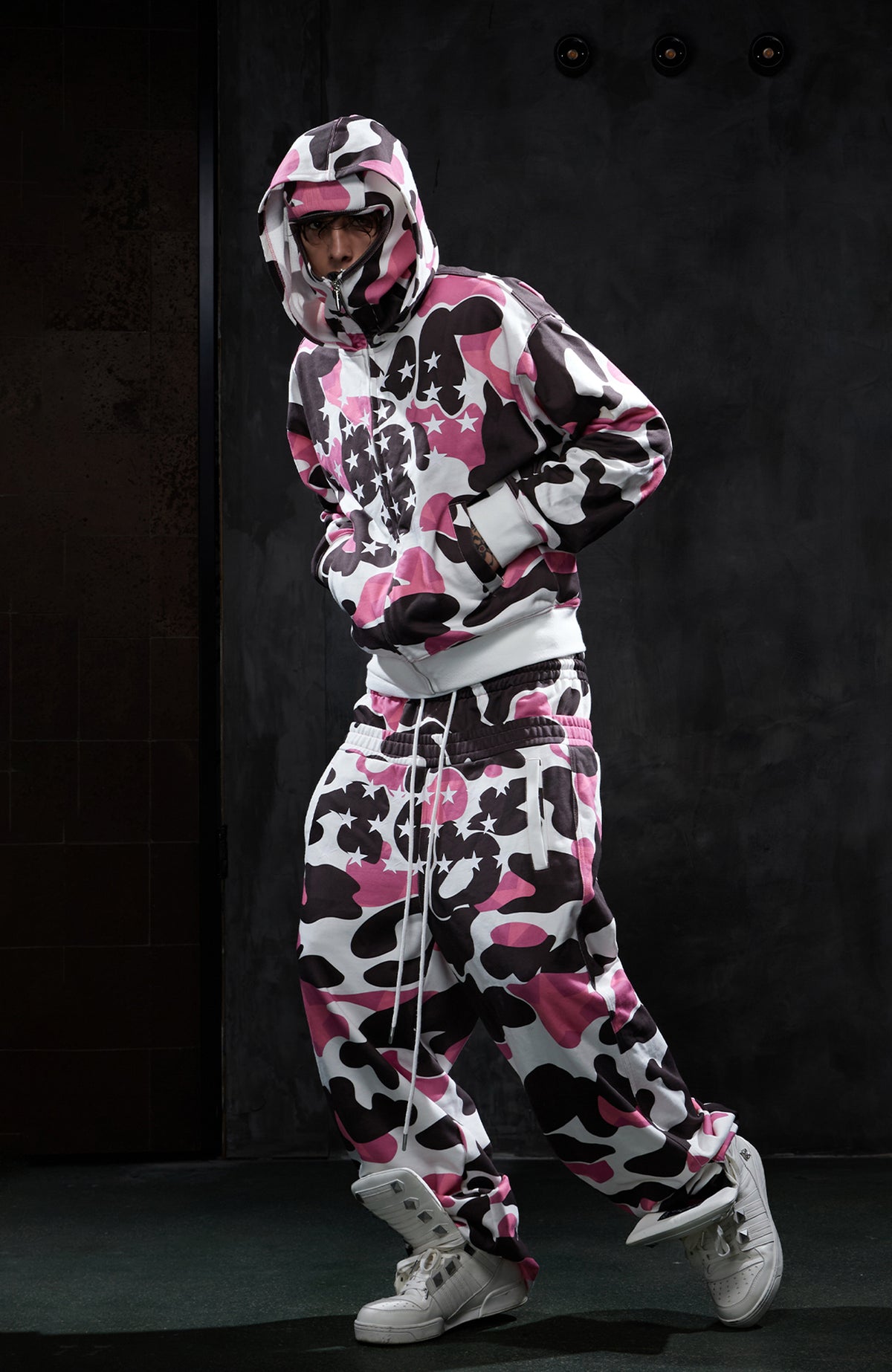 DND4DES Camo Star Full-Print Mask Hoodie