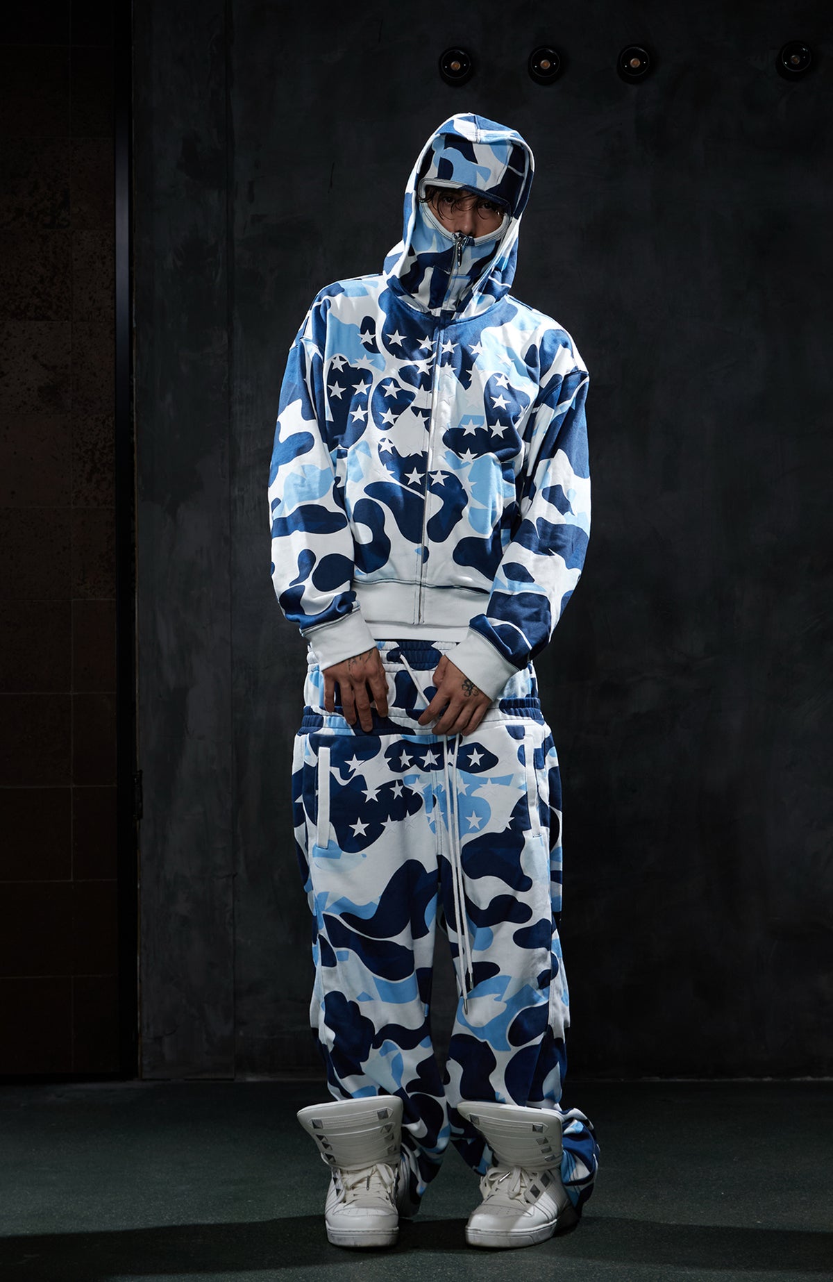 DND4DES Camo Star Full-Print Mask Hoodie
