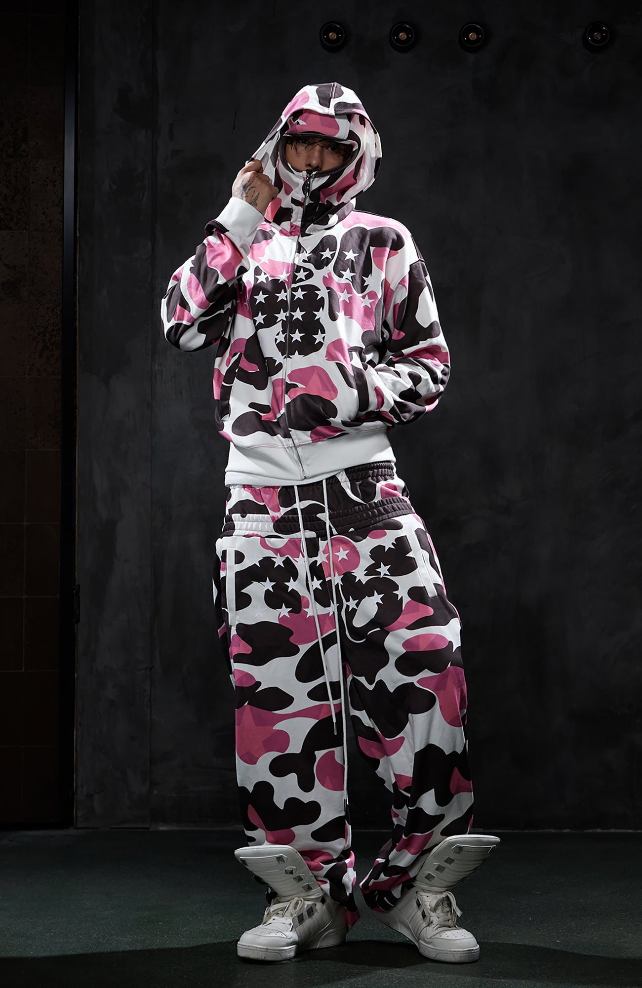 DND4DES Camo Star Full-Print Mask Hoodie