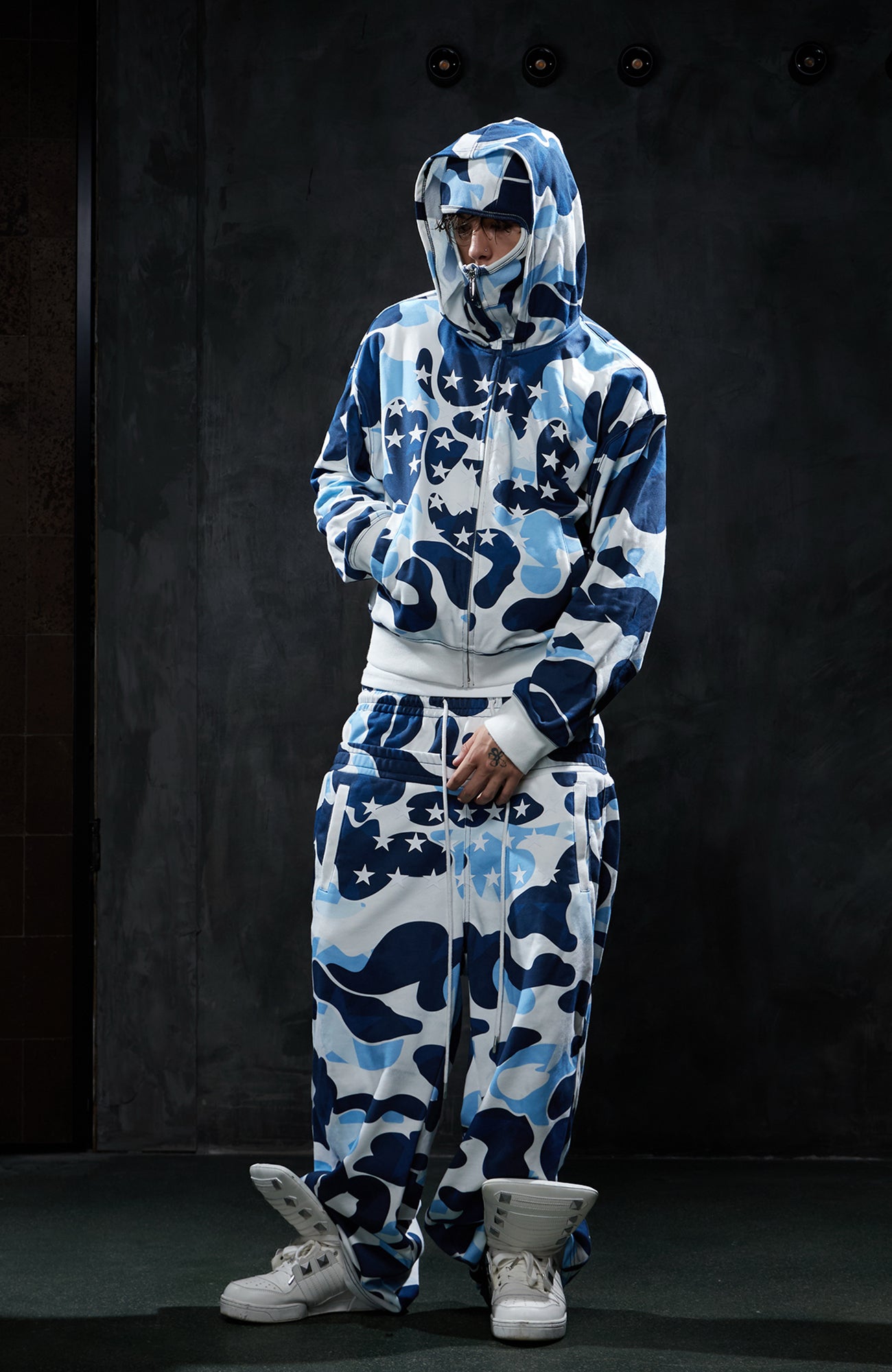 DND4DES Camo Star Full-Print Mask Hoodie