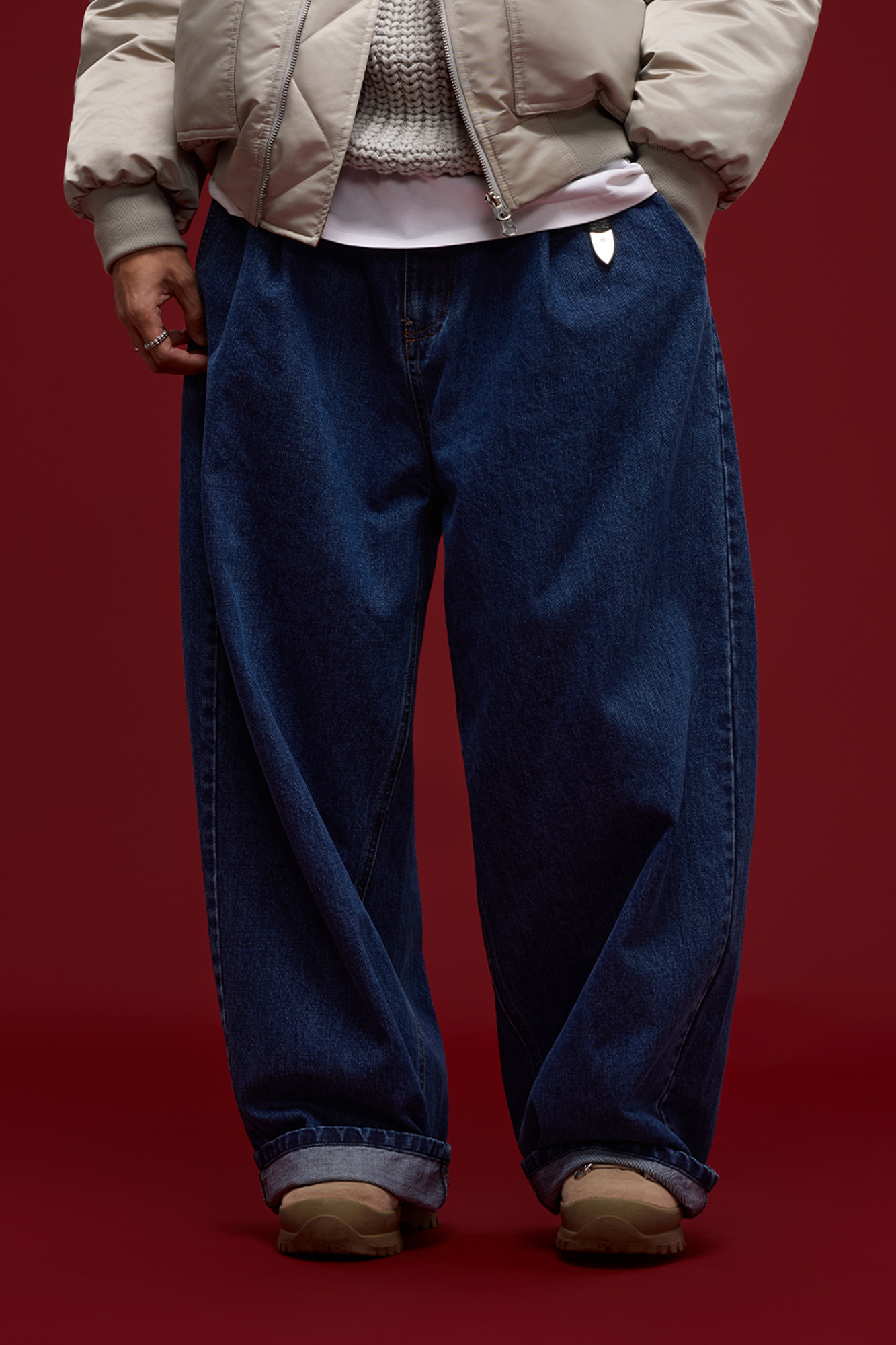 BANANA CLUB Essential Washed Wide-Leg Jeans, premium urban and streetwear designers apparel on PROJECTISR.com, BANANA CLUB