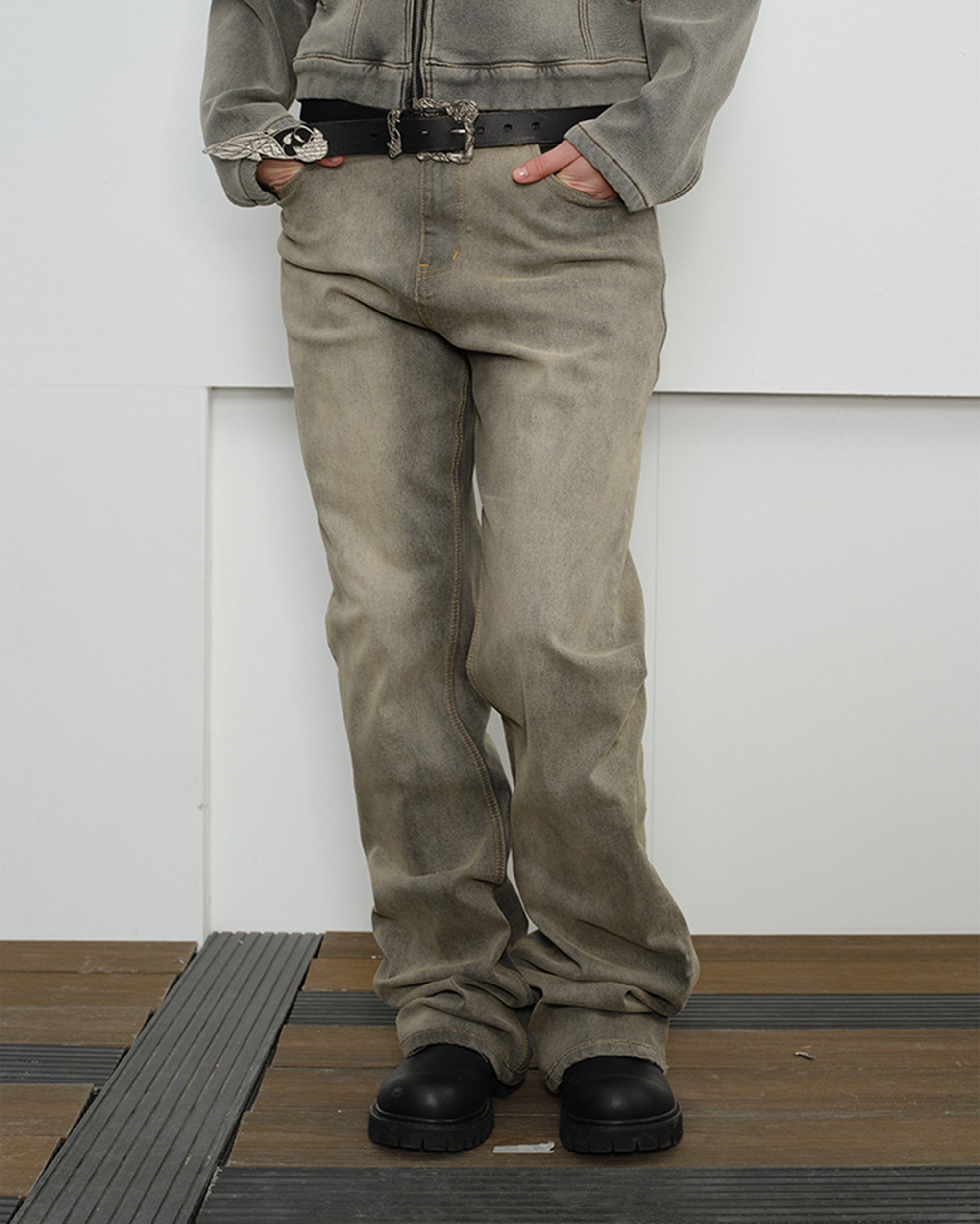 KREATE Volcanic Mud Washed Jeans, premium urban and streetwear designers apparel on PROJECTISR.com, KREATE