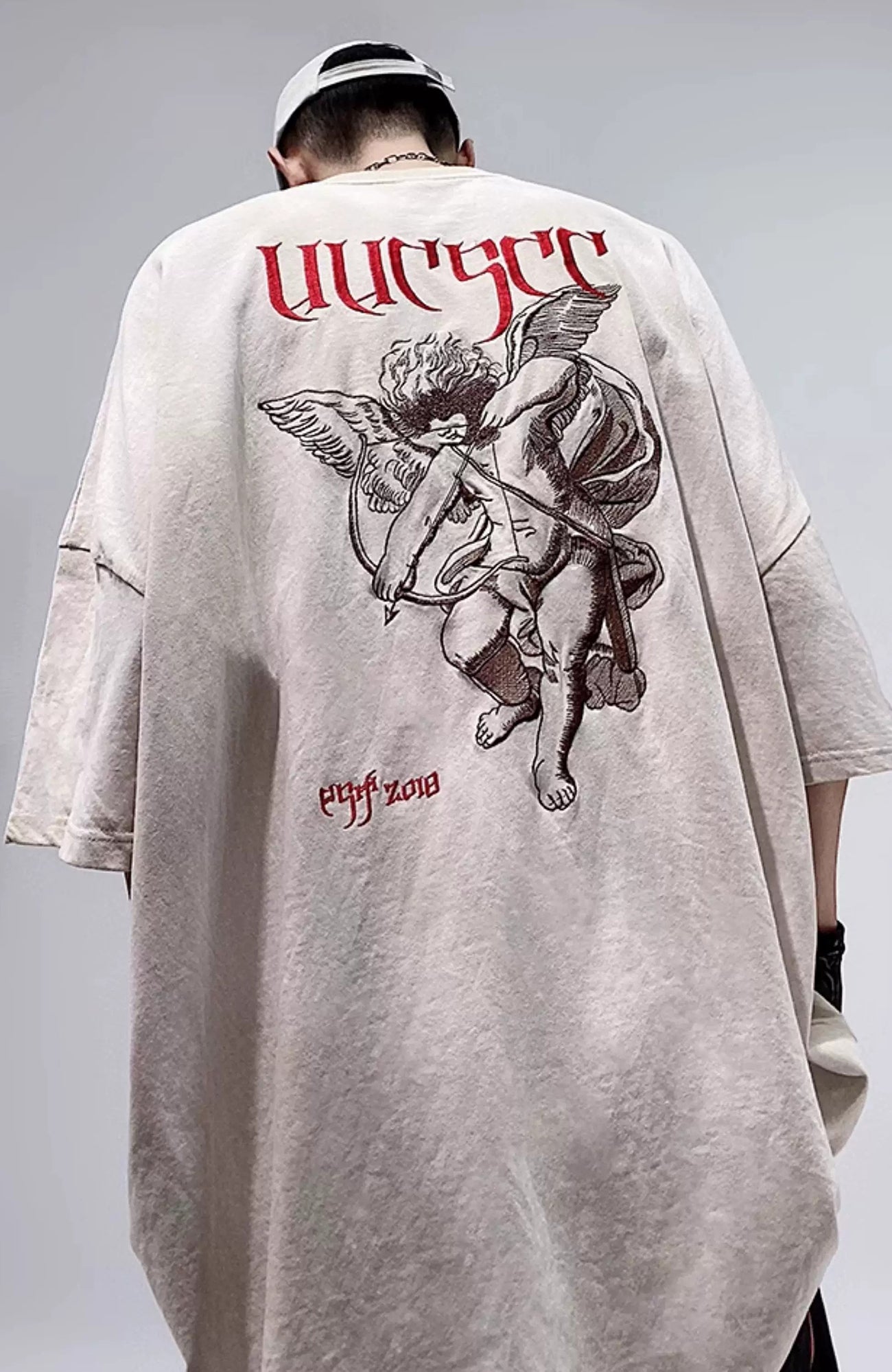UUCSCC Retro Washed Embroidered Oversized Heavyweight T-Shirt