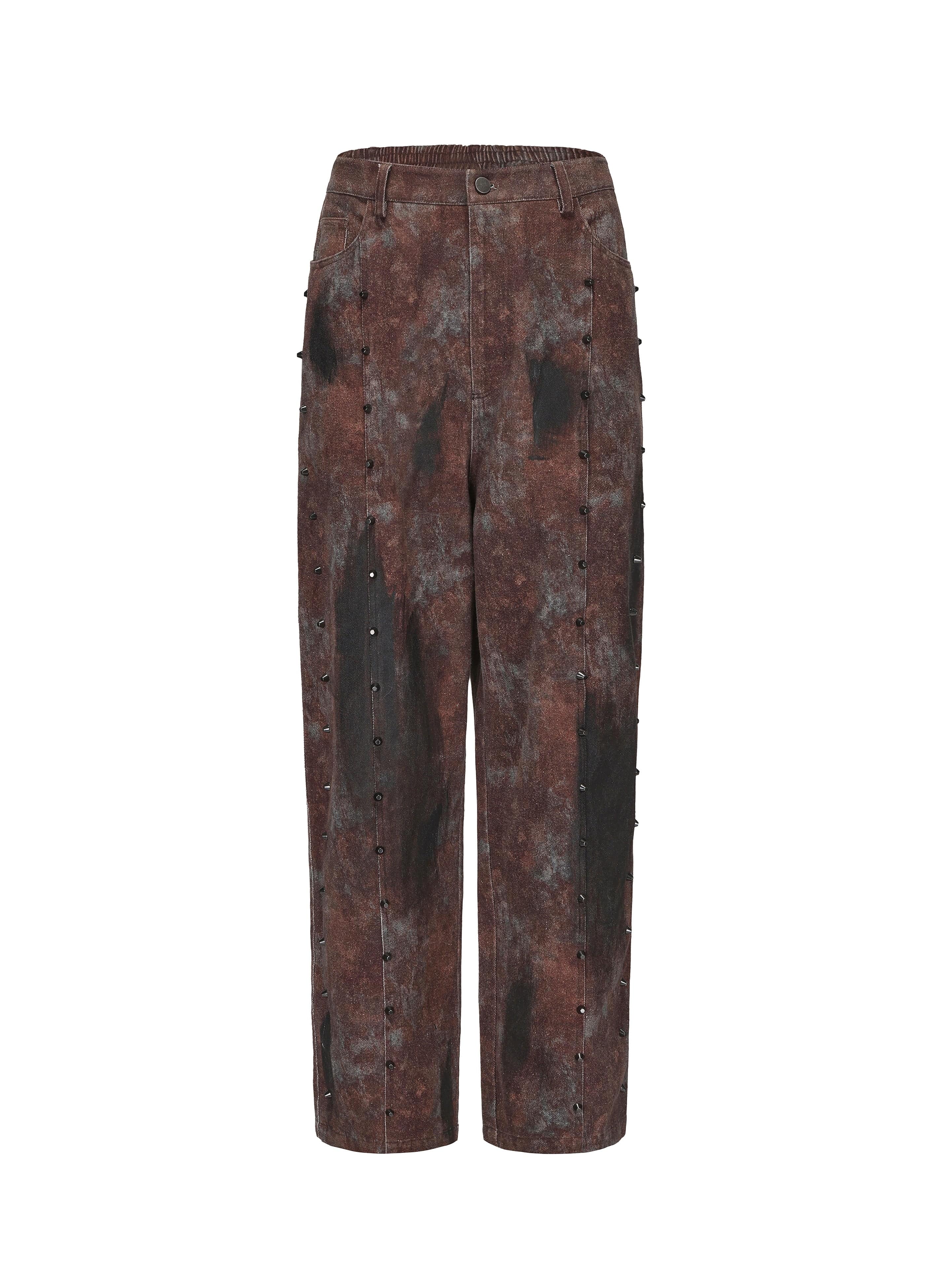 VANN VALRENCE Dirty Fit Studded Straight-Leg Jeans, premium urban and streetwear designers apparel on PROJECTISR.com, VANN VALRENCE