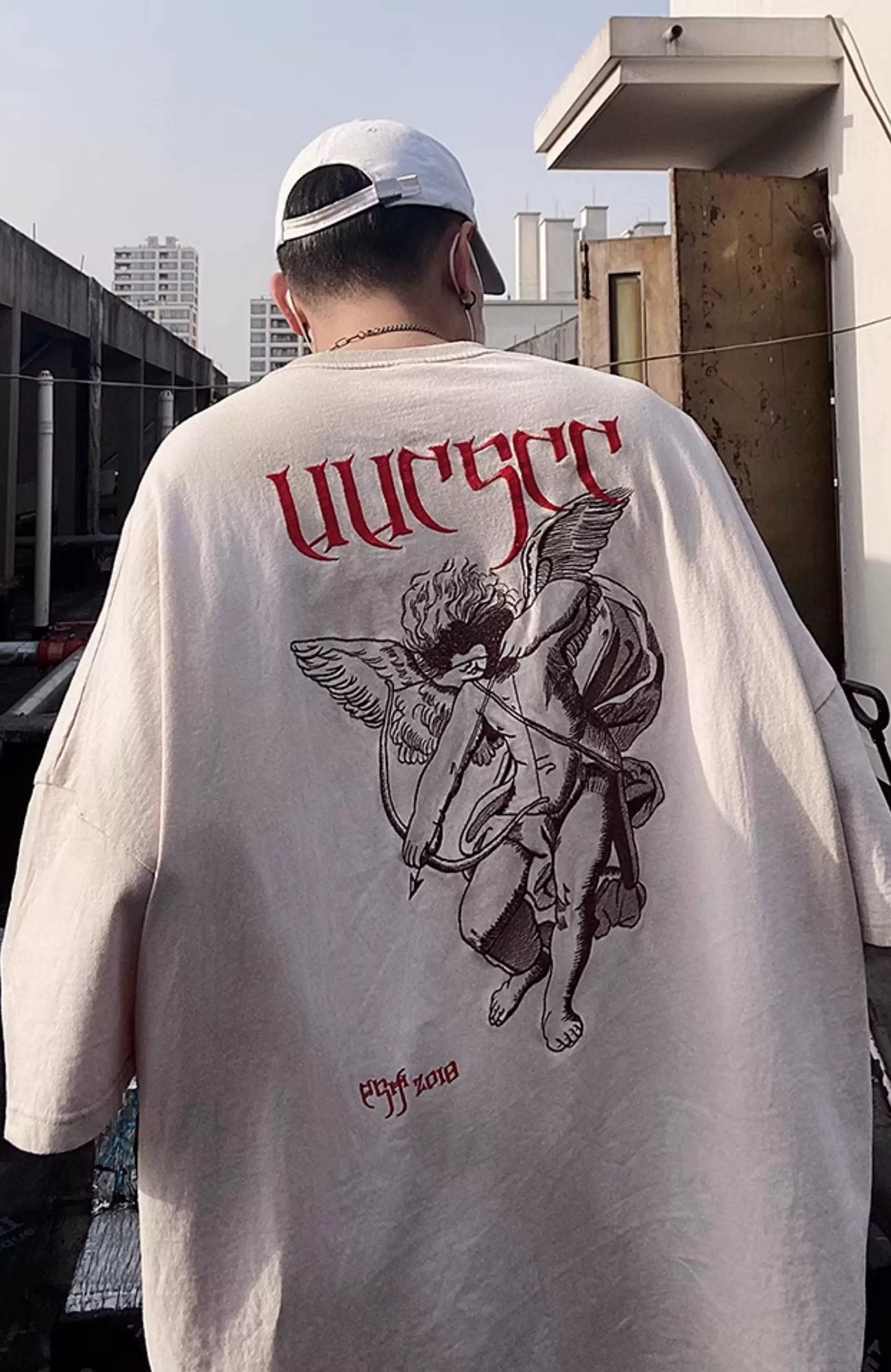 UUCSCC Retro Washed Embroidered Oversized Heavyweight T-Shirt