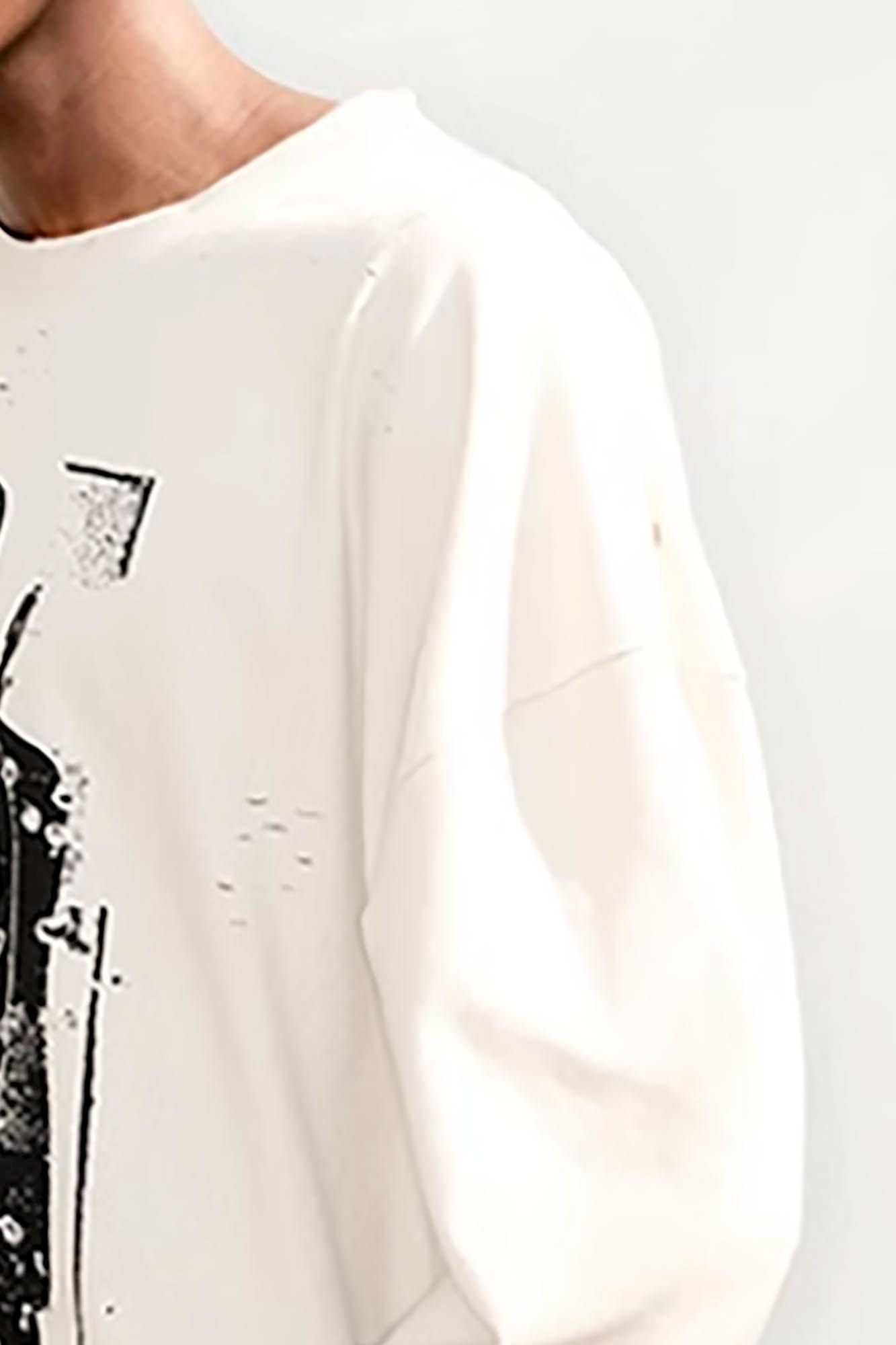 TRIANGLE PROJECT Distressed Target Graphic Long-Sleeve Tee, premium urban and streetwear designers apparel on PROJECTISR.com, TRIANGLE PROJECT