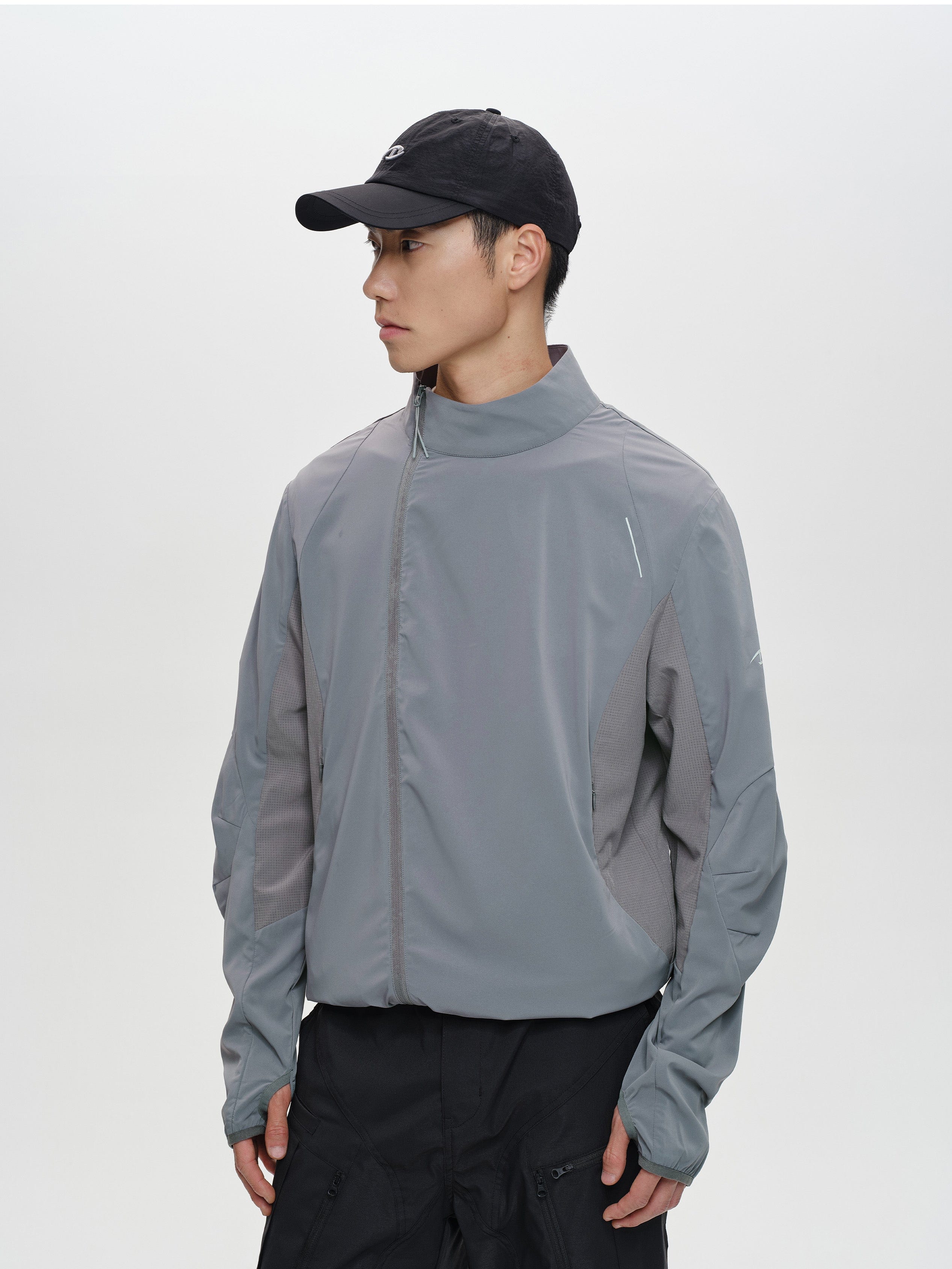 CATSSTAC Asym Zip Stand-Collar Quick-Dry UV Protection Jacket, premium urban and streetwear designers apparel on PROJECTISR.com, CATSSTAC