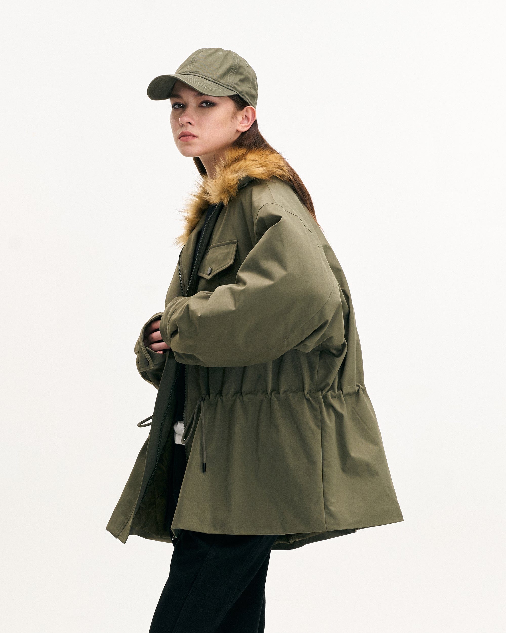 LEONSENSE Classic Detachable Faux-Fur Collar Parka Coat, premium urban and streetwear designers apparel on PROJECTISR.com, LEONSENSE