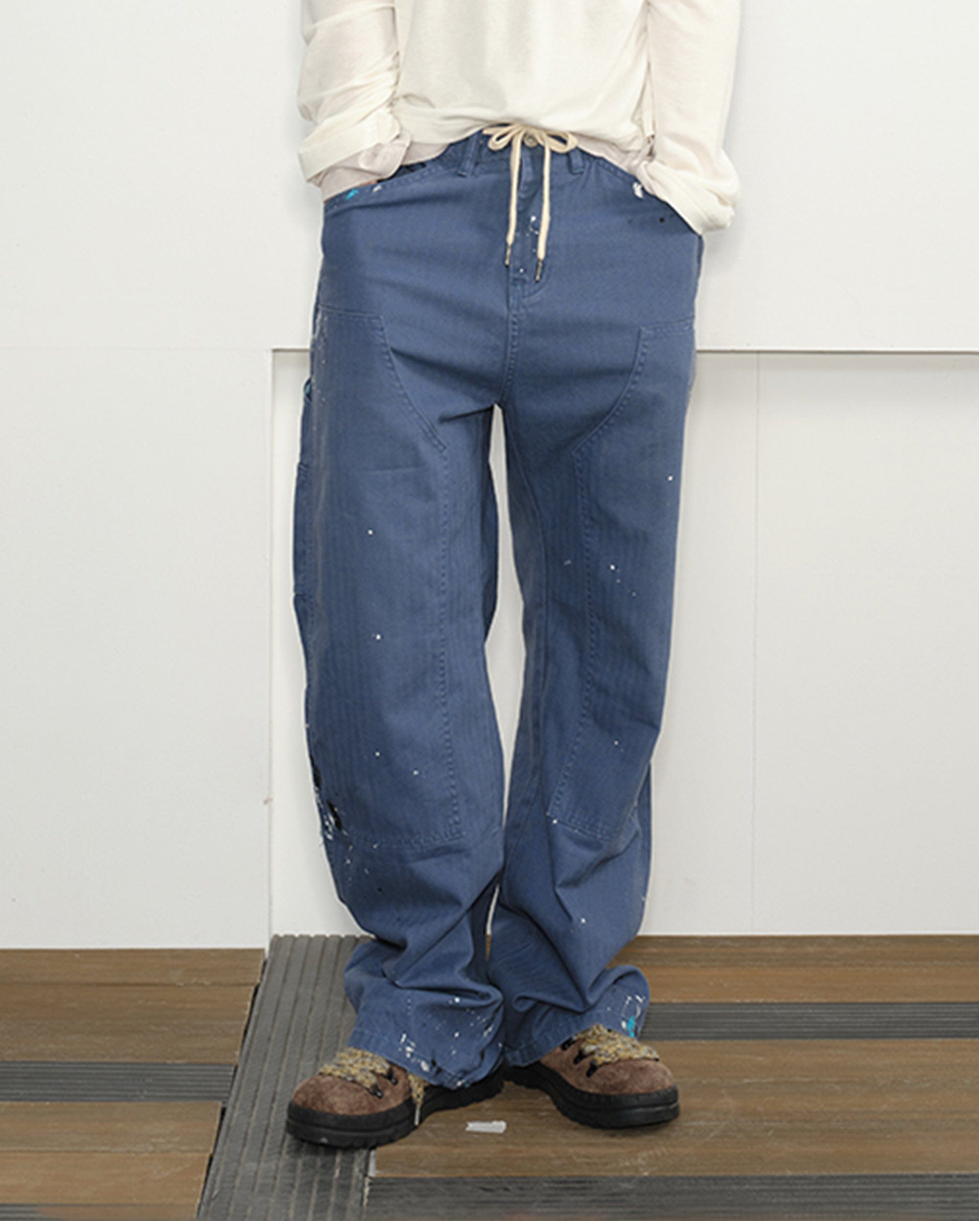 KREATE Paint-Splattered Double-Knee Pants, premium urban and streetwear designers apparel on PROJECTISR.com, KREATE