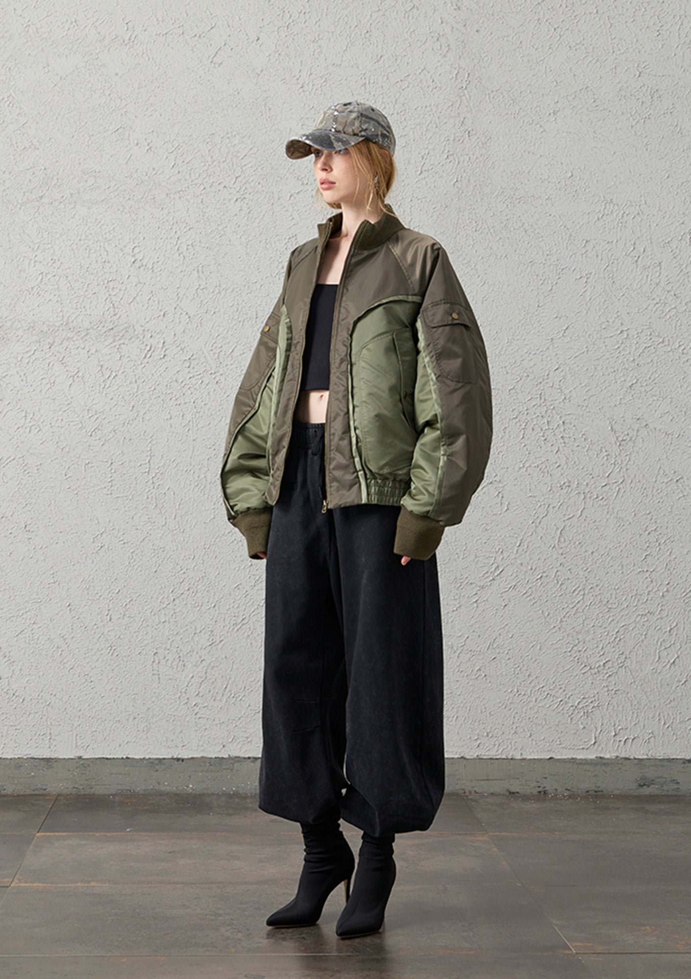 ORGANIC EMOTION Waxed-Wash Oversized Curved Pants, premium urban and streetwear designers apparel on PROJECTISR.com, ORGANIC EMOTION