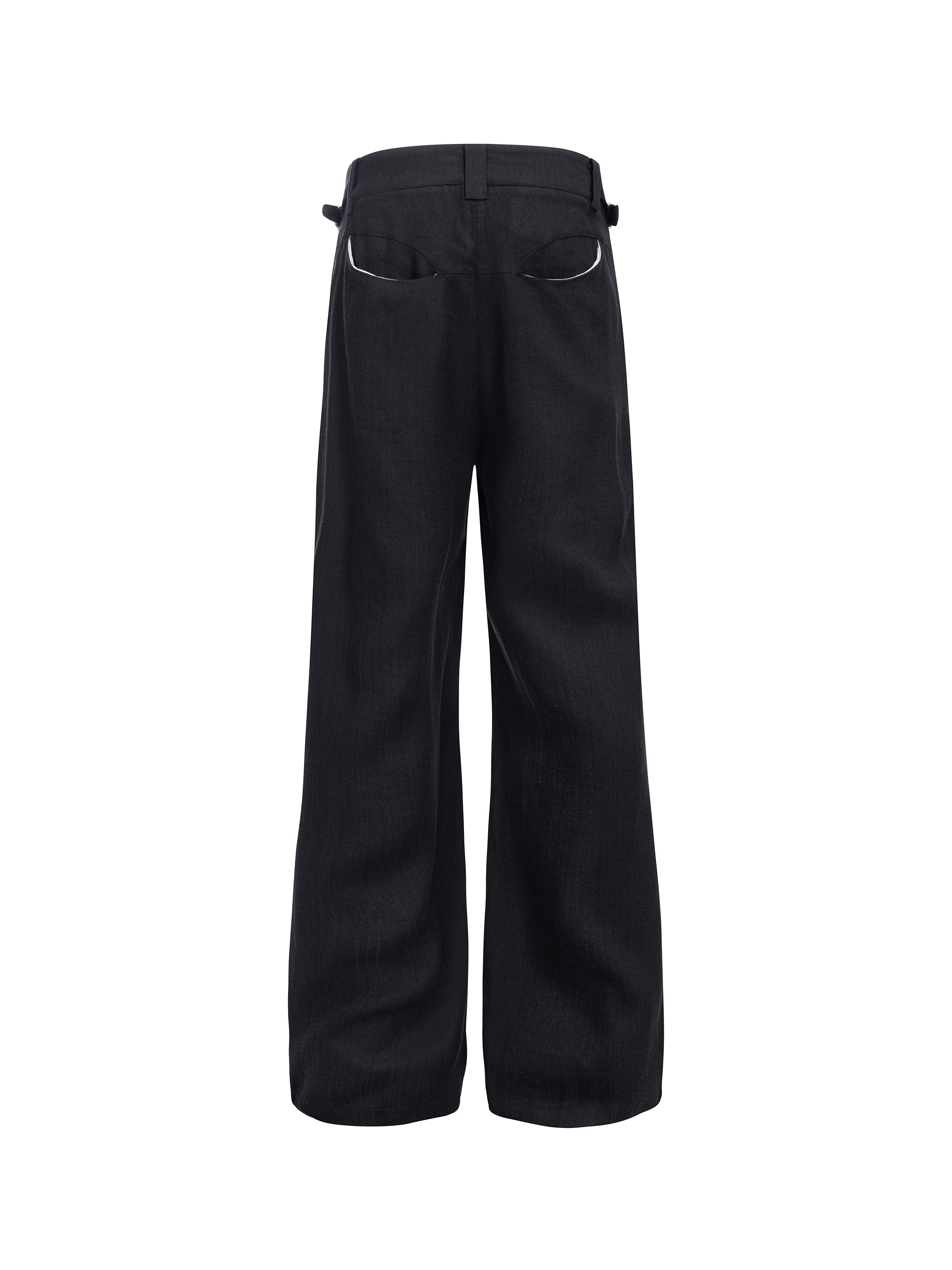 CATSSTAC Linen-Tencel Pleated Straight-Leg Trousers, premium urban and streetwear designers apparel on PROJECTISR.com, CATSSTAC