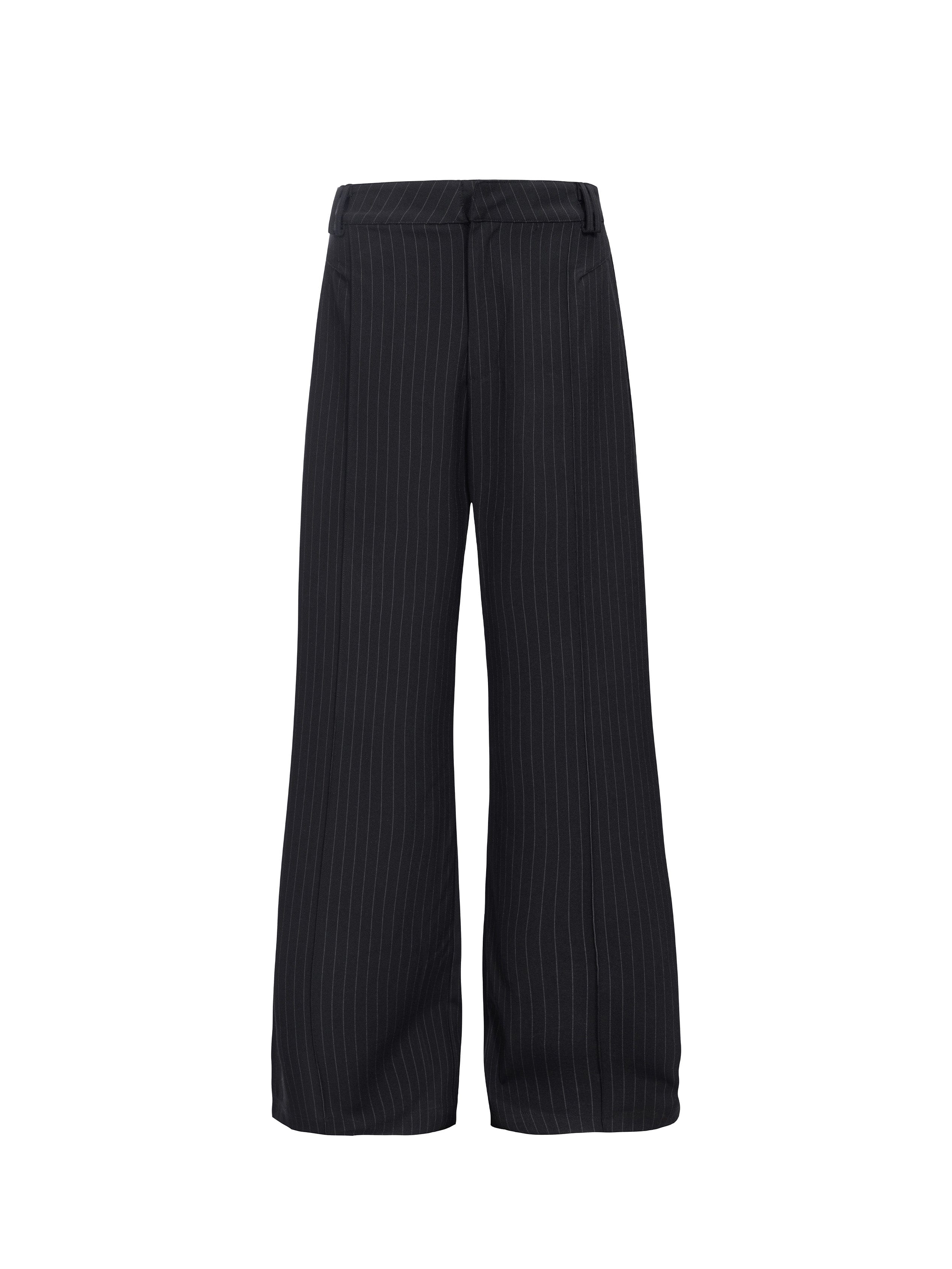 CATSSTAC Classic Pinstripe Wide-Leg Pants, premium urban and streetwear designers apparel on PROJECTISR.com, CATSSTAC