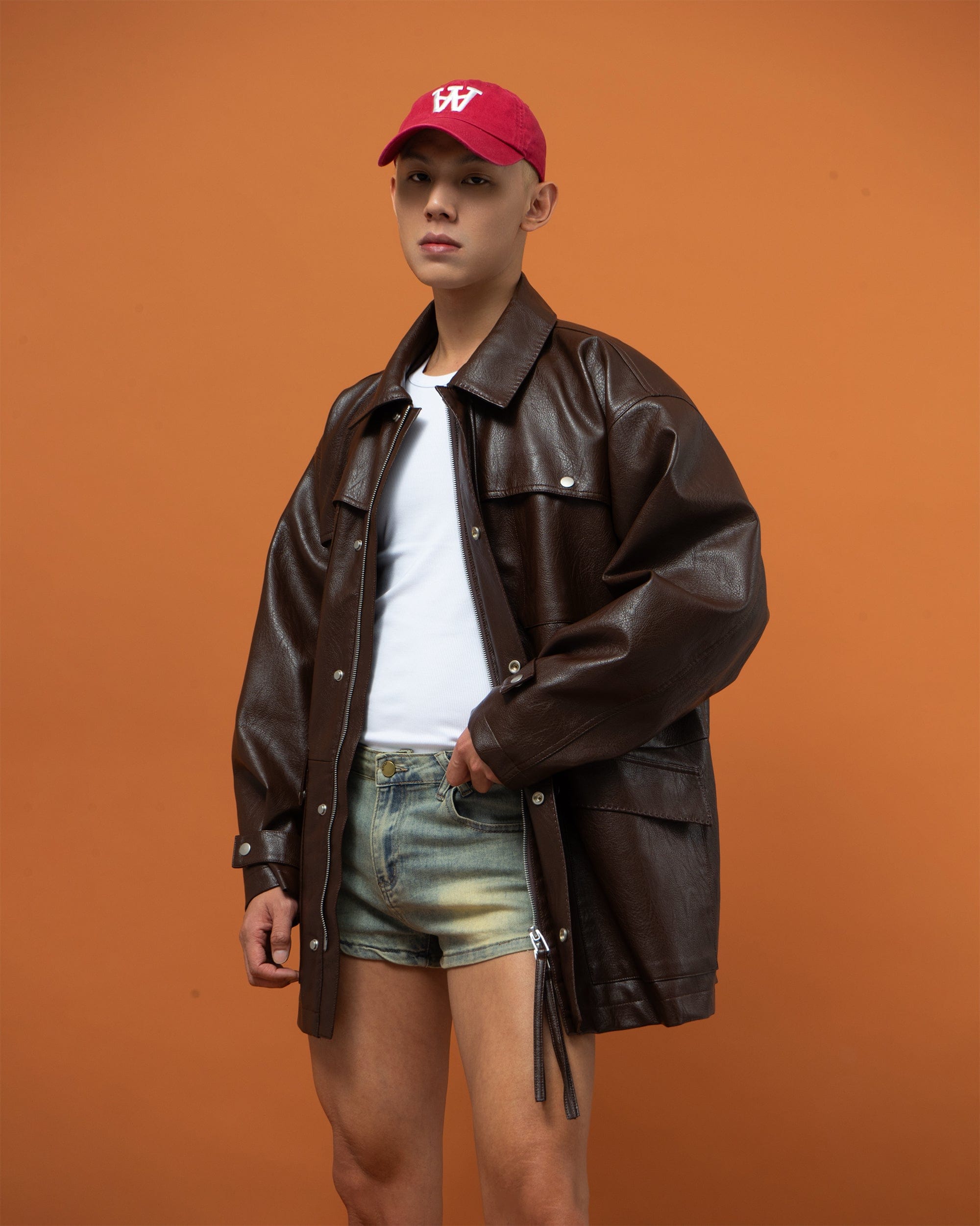 CLP Big Pocket Oversized Faux Leather Jacket, premium urban and streetwear designers apparel on PROJECTISR.com, CLP