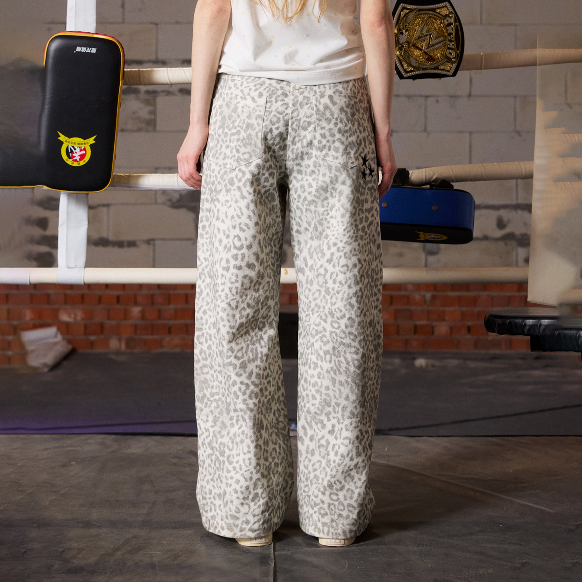 DONSMOKE Leopard Loose-Fit Jeans, premium urban and streetwear designers apparel on PROJECTISR.com, DONSMOKE