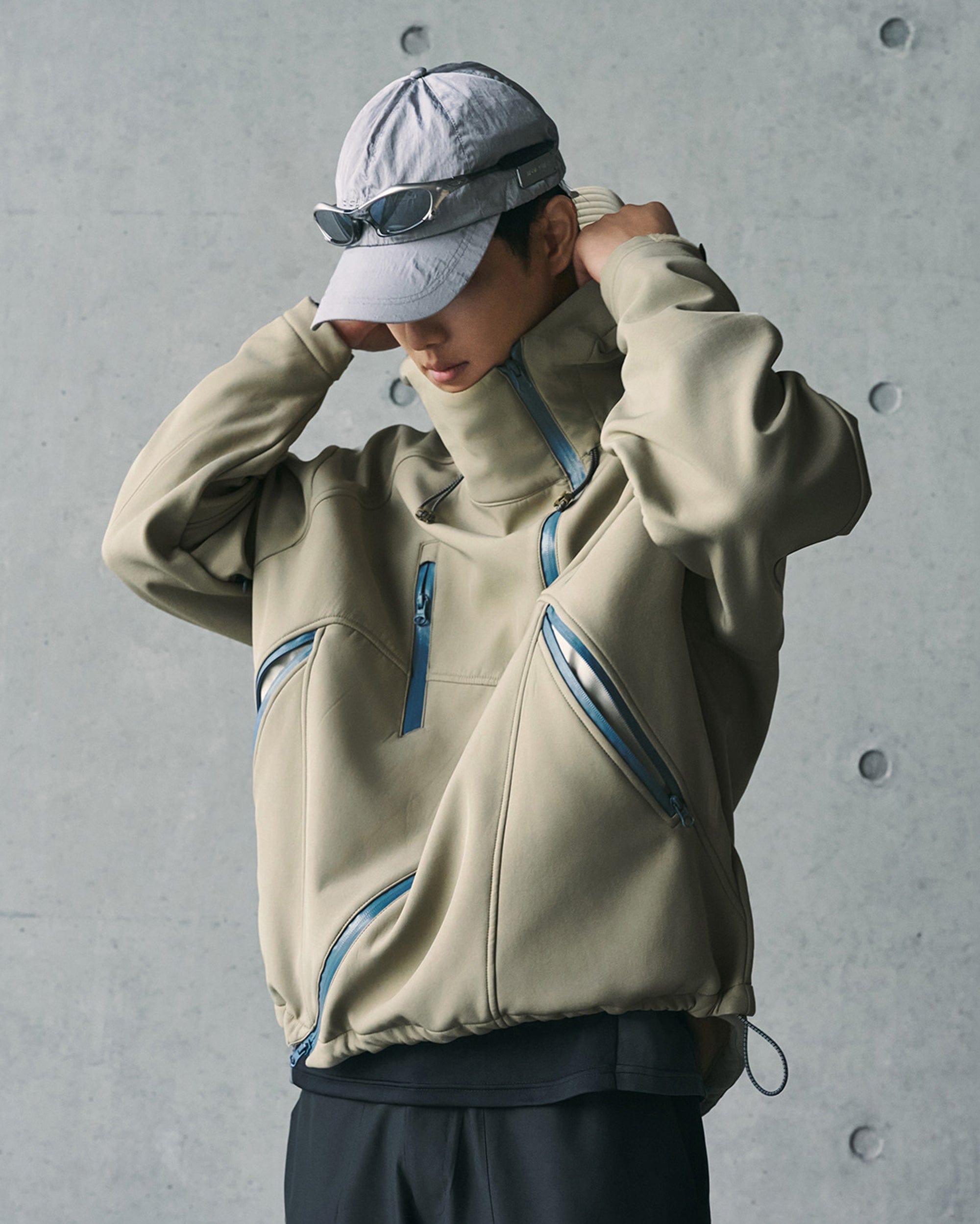 ENSHADOWER Deconstructed Asymmetrical Windbreaker, premium urban and streetwear designers apparel on PROJECTISR.com, ENSHADOWER