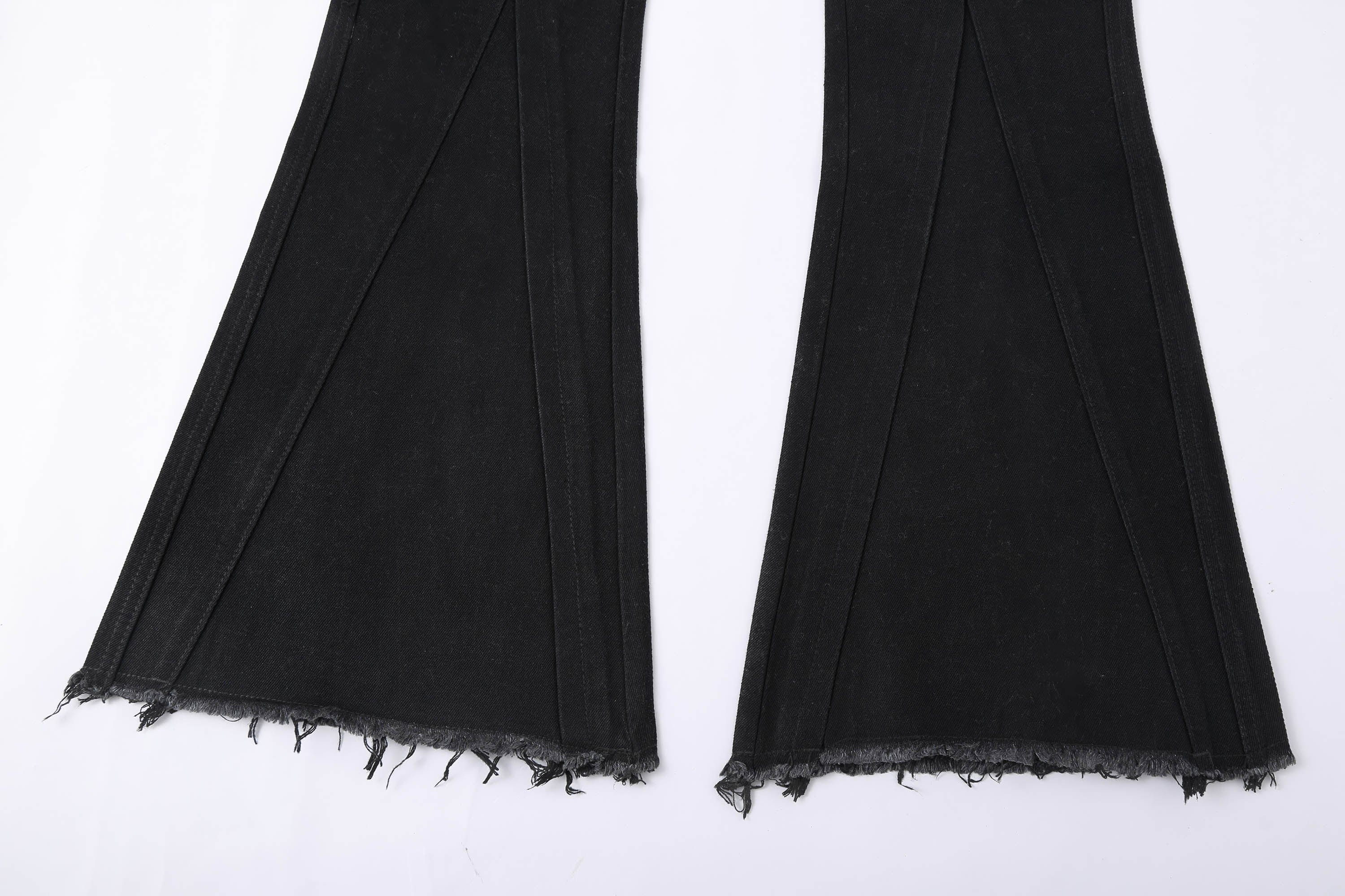 CLP Retro Frayed Slim Fit Flared Jeans, premium urban and streetwear designers apparel on PROJECTISR.com, CLP