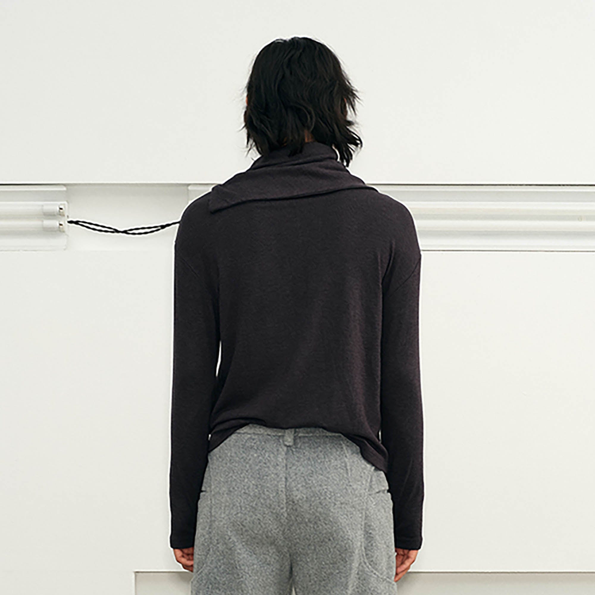 KREATE Scarf Collar Knitted Long-Sleeve Tee, premium urban and streetwear designers apparel on PROJECTISR.com, KREATE