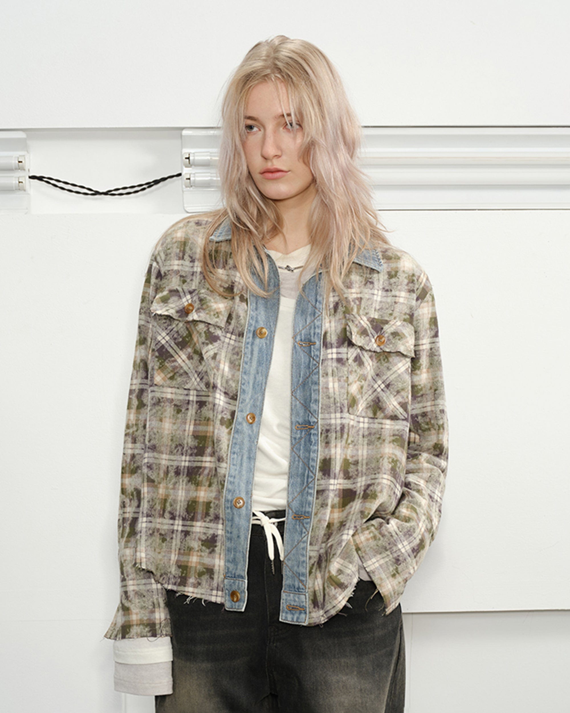 KREATE Denim Spliced Macarons Jacket