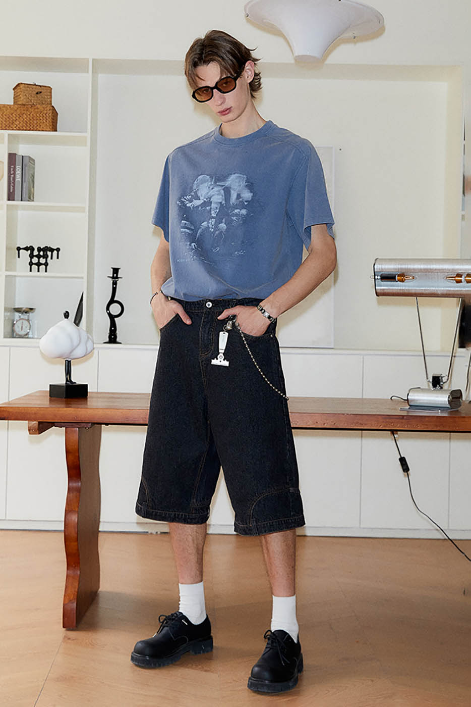 KREATE Inverted Denim Shorts, premium urban and streetwear designers apparel on PROJECTISR.com, KREATE
