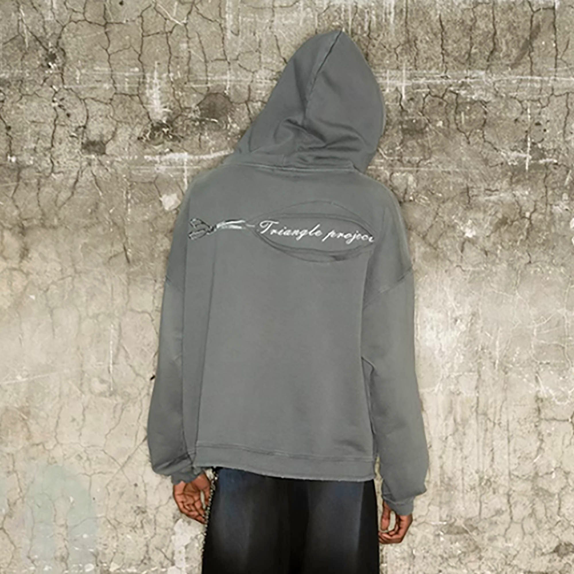 TRIANGLE PROJECT The Scissor Distressed Hoodie, premium urban and streetwear designers apparel on PROJECTISR.com, TRIANGLE PROJECT